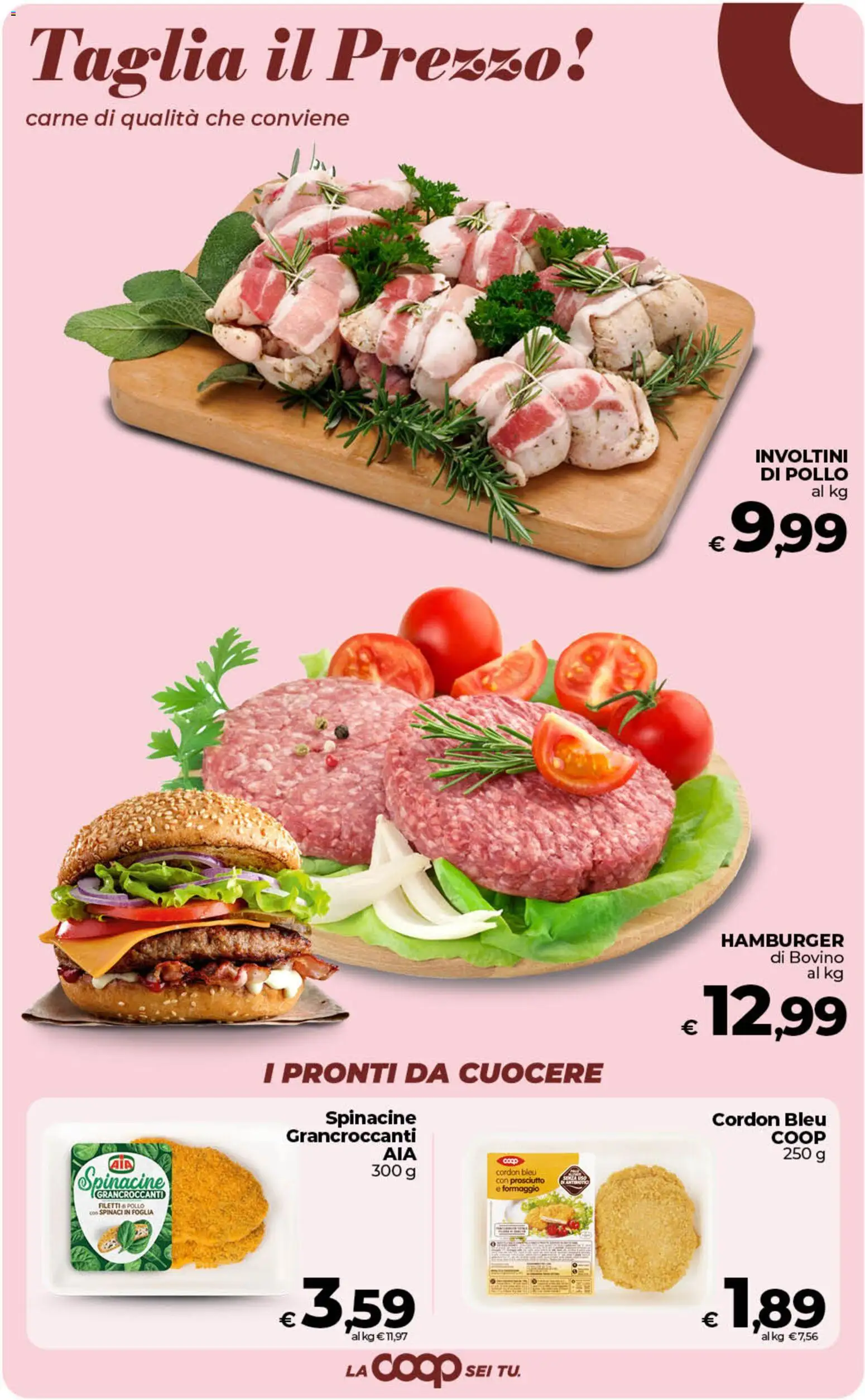 Volantino COOP del 09.06.2026 | Pagina: 11 | Prodotti: Pollo, Prosciutto, Spinaci, Hamburger