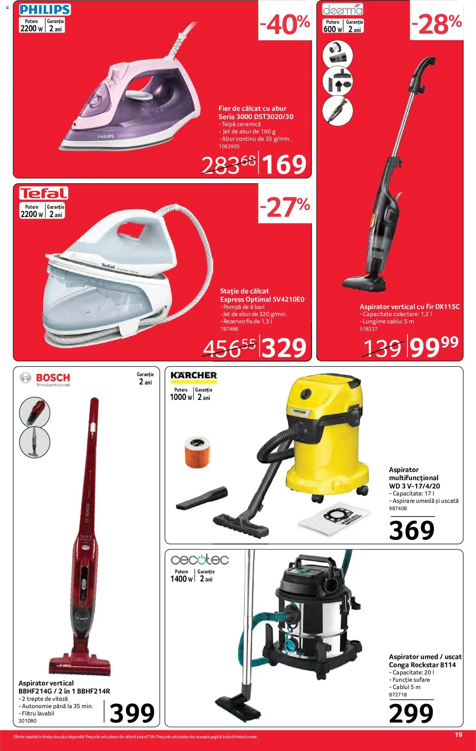 Noul catalog Selgros – valabil de la 21.08.2026 | Pagină: 19 | Produse: Philips, Cablu, Aspirator, Statie de calcat