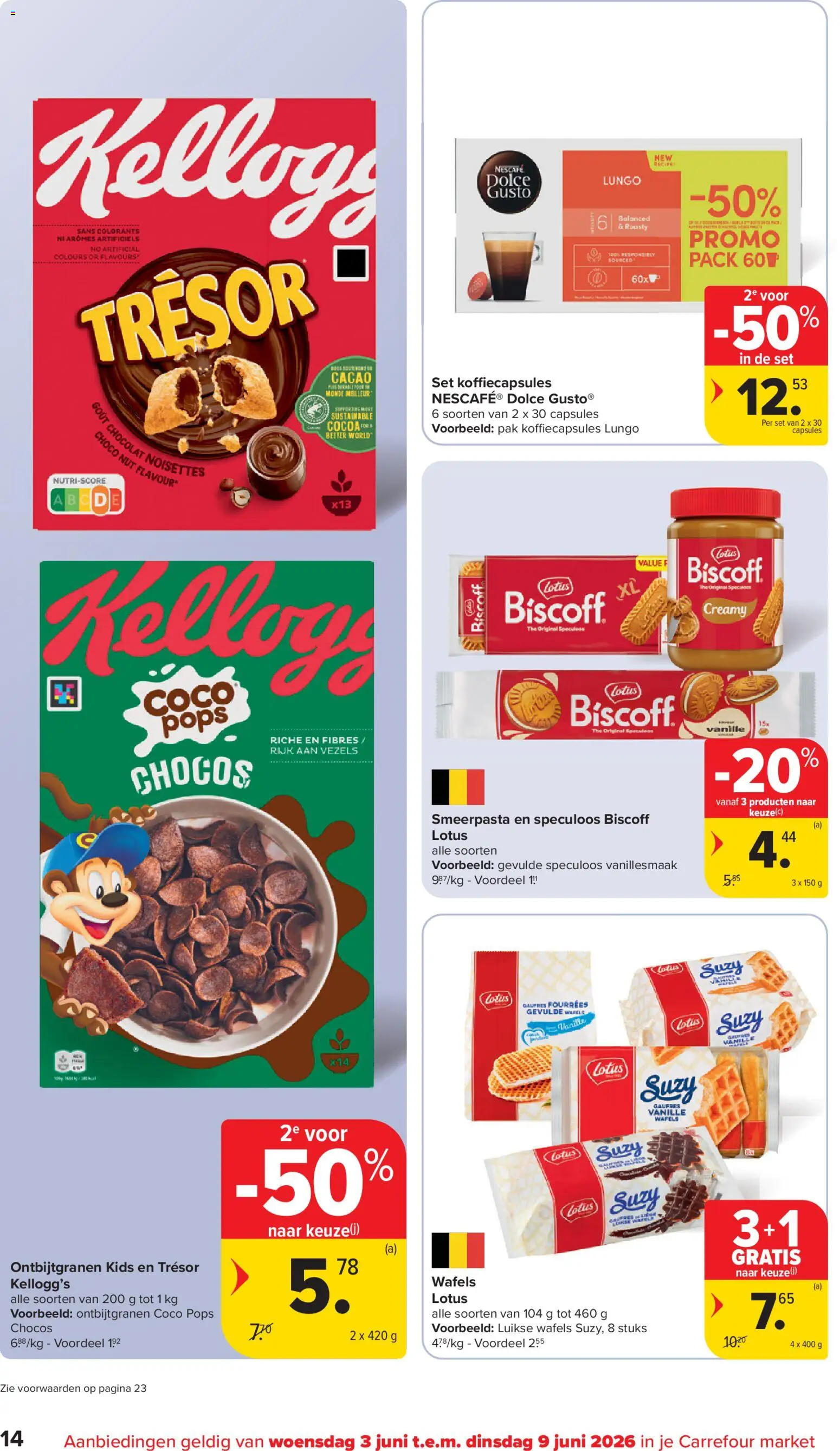 {H1} | Pagina: 14 | Producten: Wafels, Nescafe, Koffiecapsules
