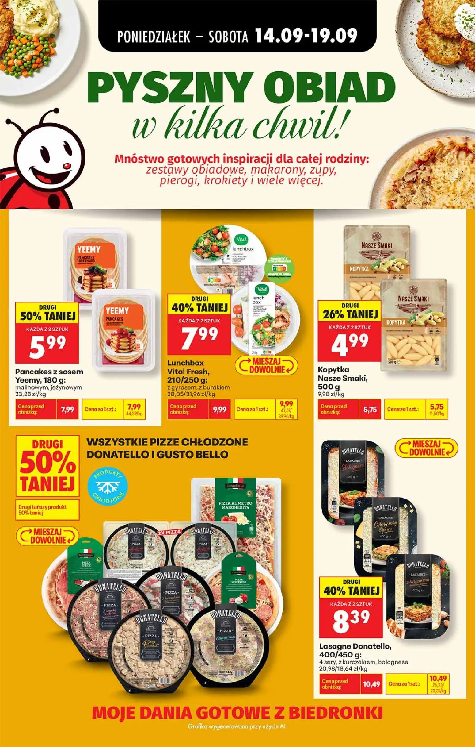 Biedronka gazetka - Pyszny obiad w kilka chwil od 14.09.2026 | Strona: 2 | Produkty: Lunchbox, Pizza, Pancakes, Pizza donatello
