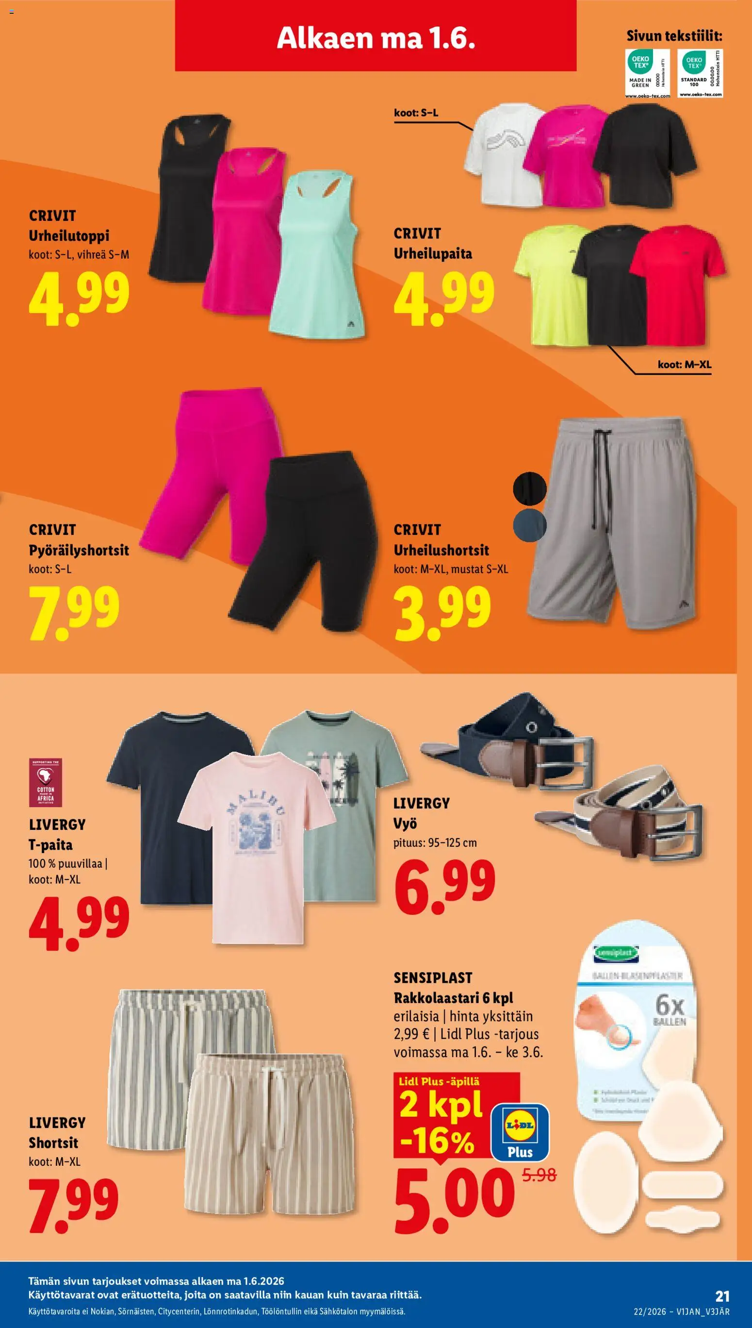 Lidl tarjoukset – voimassa 28.05.2026 alkaen | Sivu: 29 | Tuotteet: Rakkolaastari, Shortsit