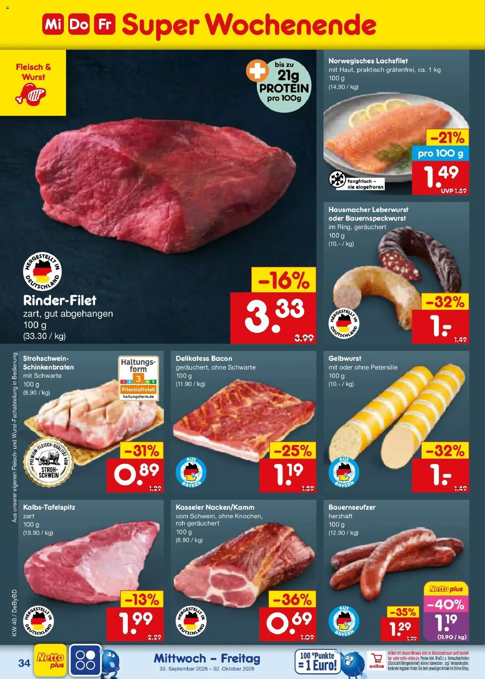 Netto Marken-Discount Prospekt Buttenwiesen – gültig ab 28.09.2026 | Seite: 52 | Produkte: Rinderfilet, Wurst, Petersilie, Fleisch