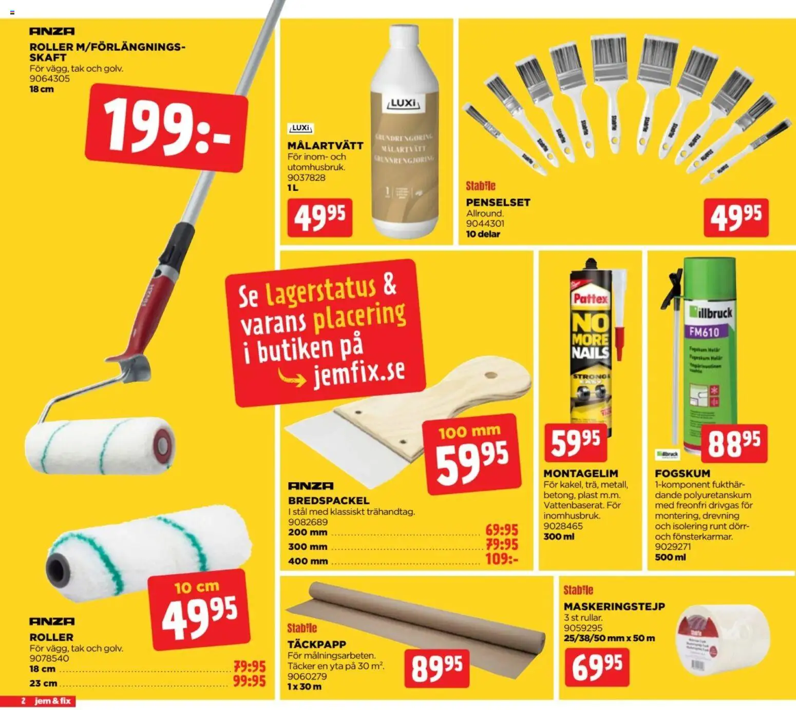 Jem & Fix reklamblad aktuell från 06/09/2026 | Sida: 2 | Produkter: Dörr, Roller, Maskeringstejp