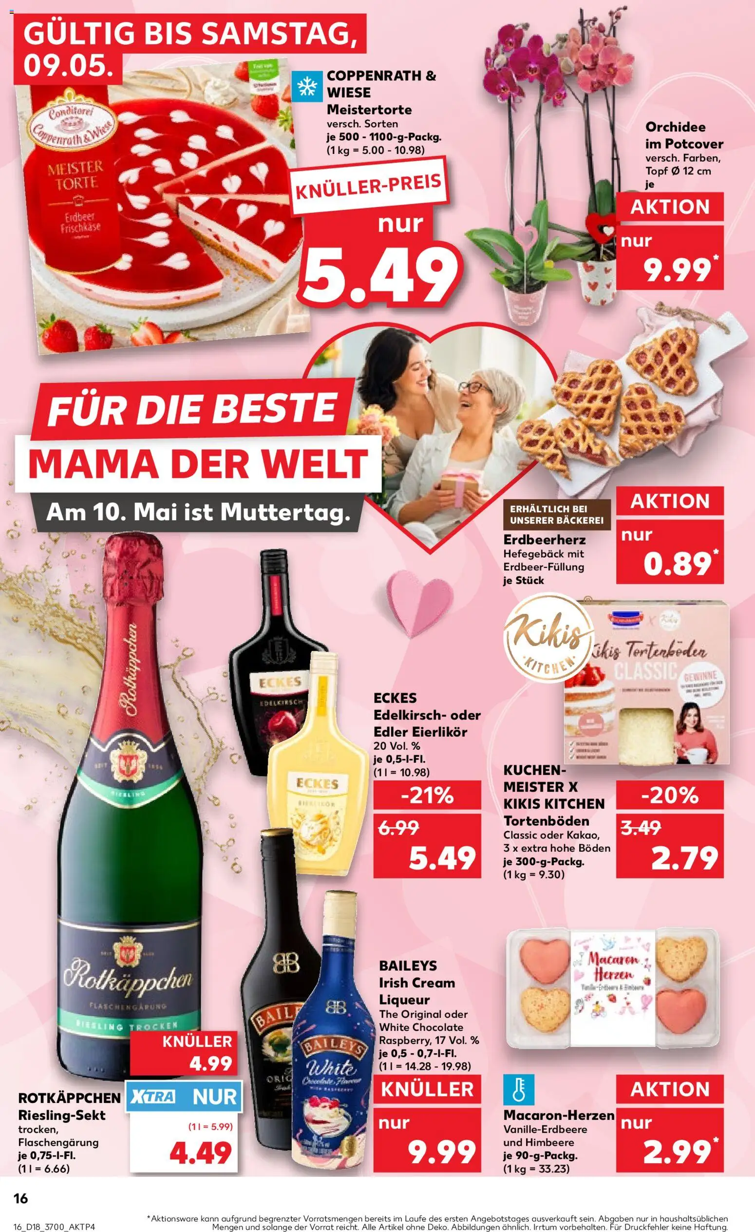 Kaufland Prospekt Rostock	 – gültig ab 30.04.2026 | Seite: 16 | Produkte: Bäckerei, Baileys, Kuchen, Frischkase