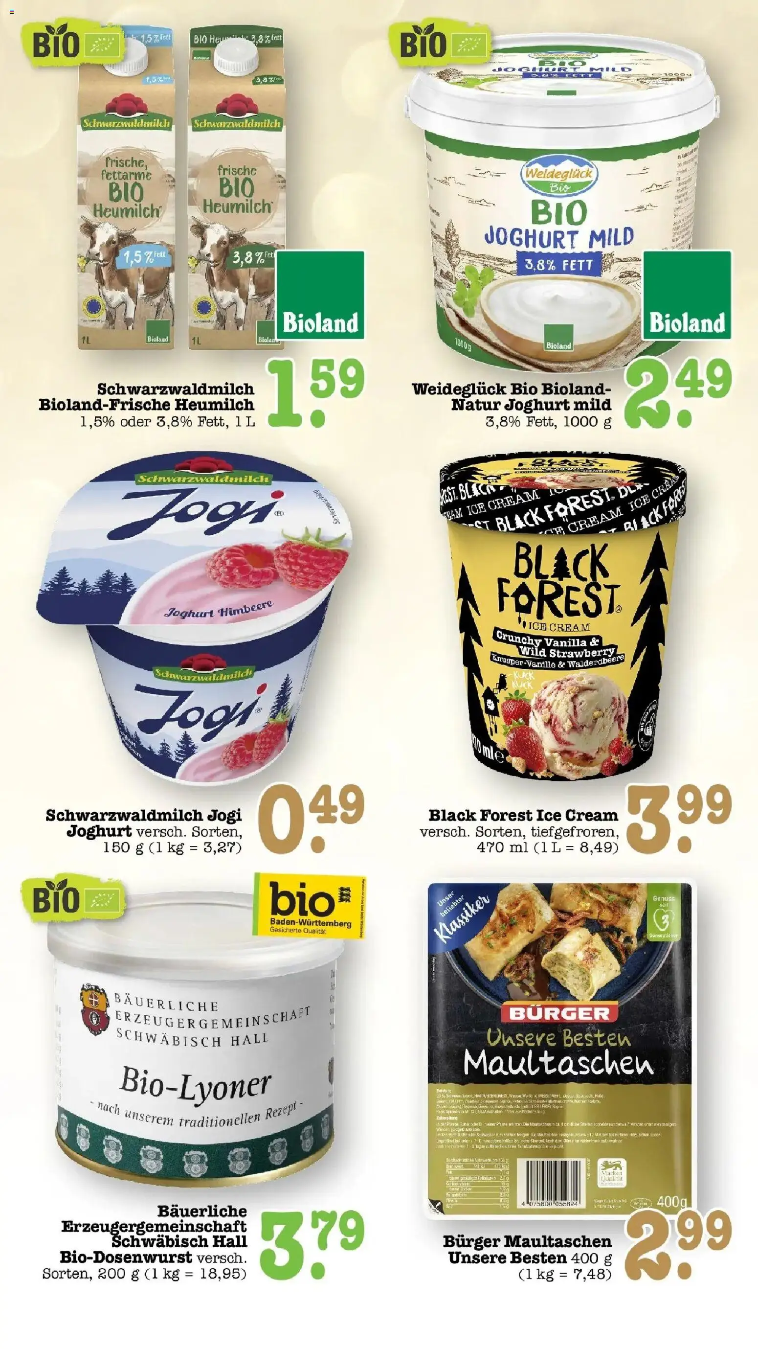 E center Prospekt Karlsruhe (ab 14.09.2026) zum Blättern | Seite: 41 | Produkte: Joghurt, Burger, Himbeere, Maultaschen