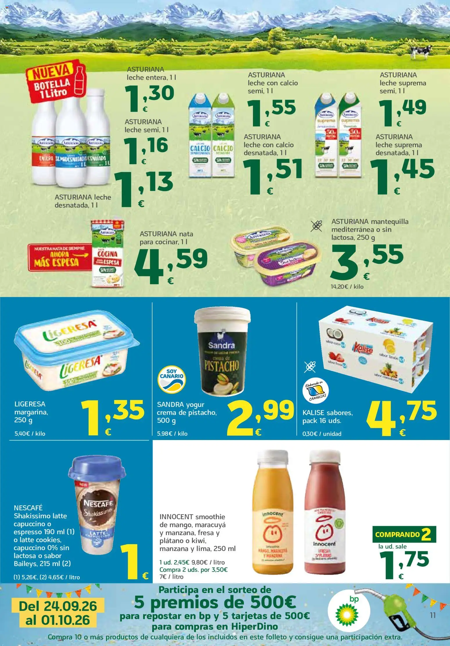 HiperDino folleto │ válido desde el 24/09/2026 | Página: 11 | Productos: Leche, Nata, Manzana, Mantequilla