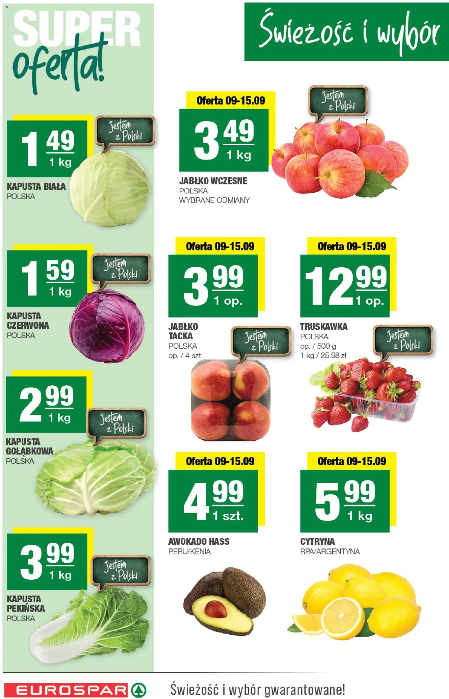 Spar gazetka - Eurospar od 09.09.2026 | Strona: 2 | Produkty: Cytryna, Kapusta czerwona, Kapusta biała, Awokado