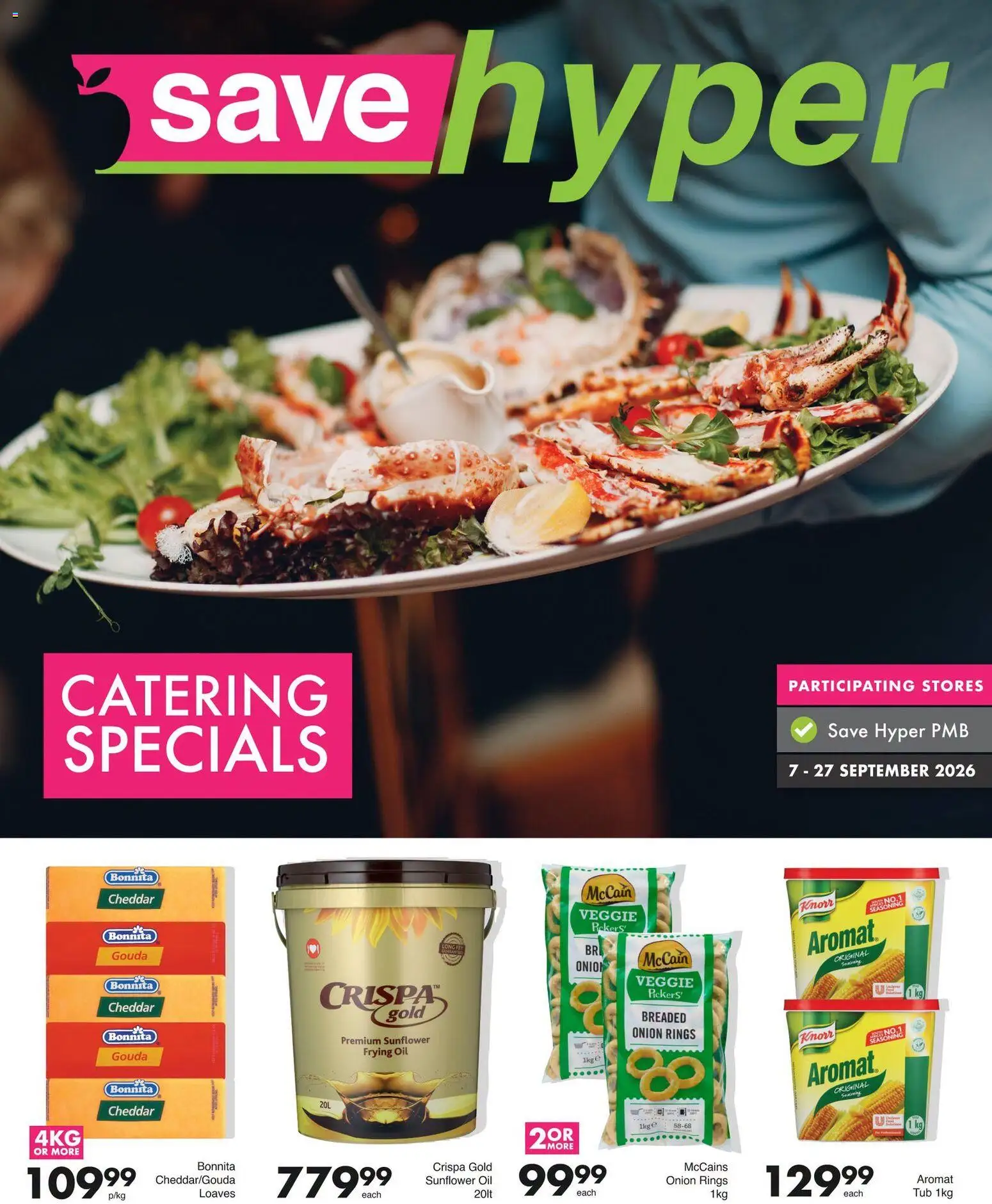 New Save catalogue – valid from 07/09/2026 | Page: 1 | Products: Frying oil, Seasoning, Cheddar, Aromat
