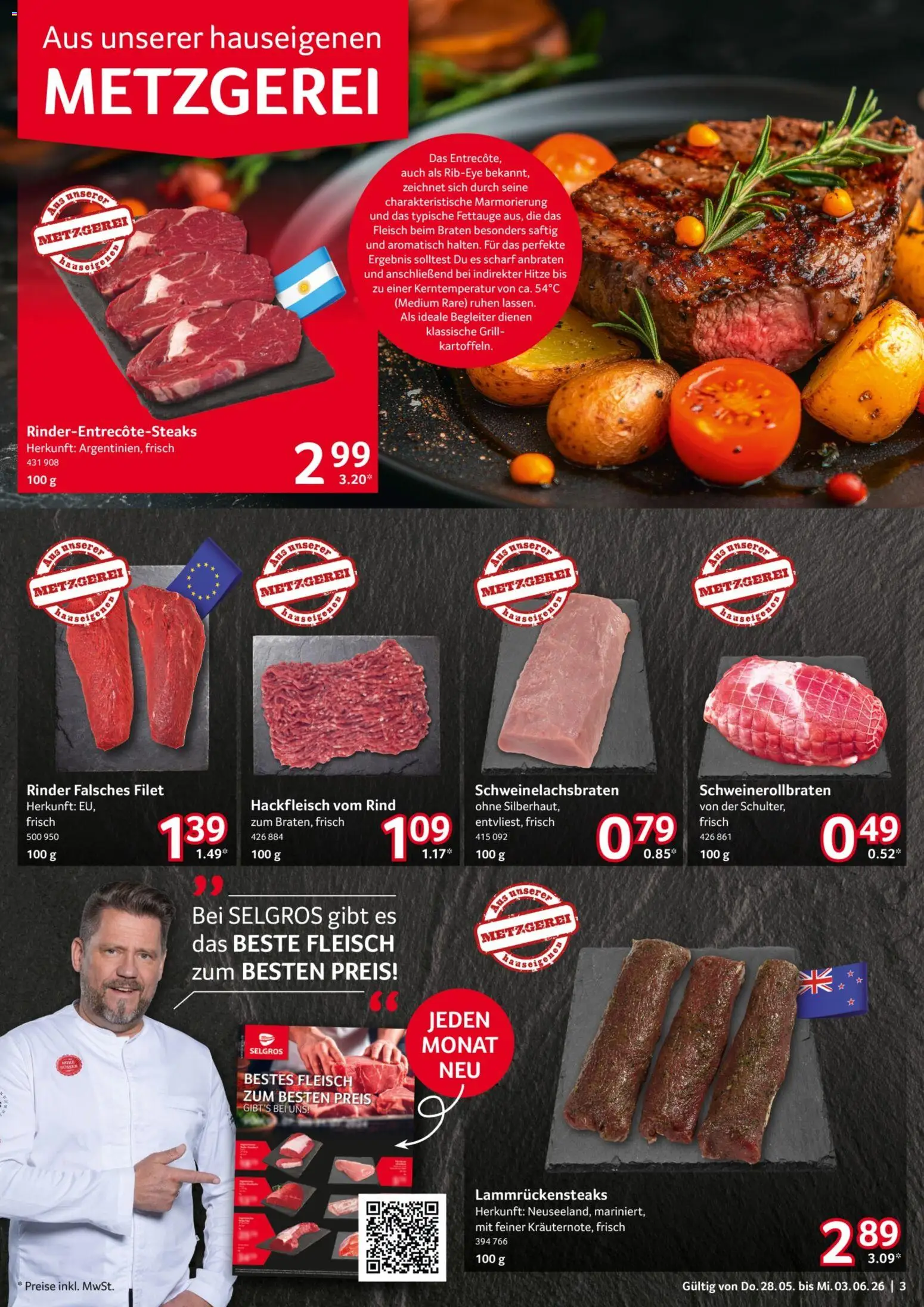 Selgros Prospekt – gültig ab 28.05.2026 | Seite: 3 | Produkte: Grill, Fleisch, Hackfleisch
