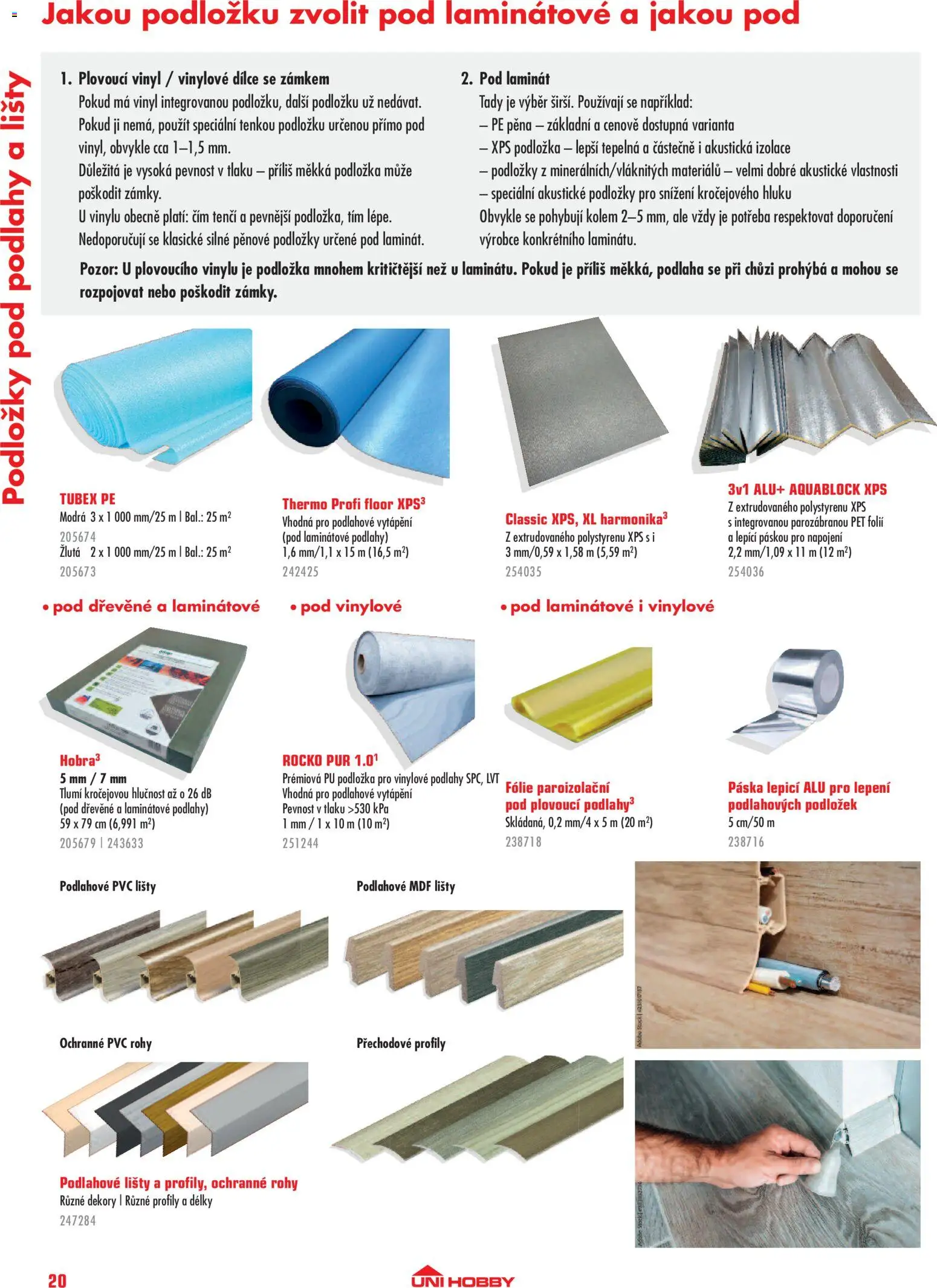 Uni Hobby katalog - Interiér od 09.09.2026 | Strana: 20 | Produkty: Vinylové podlahy, Pěna