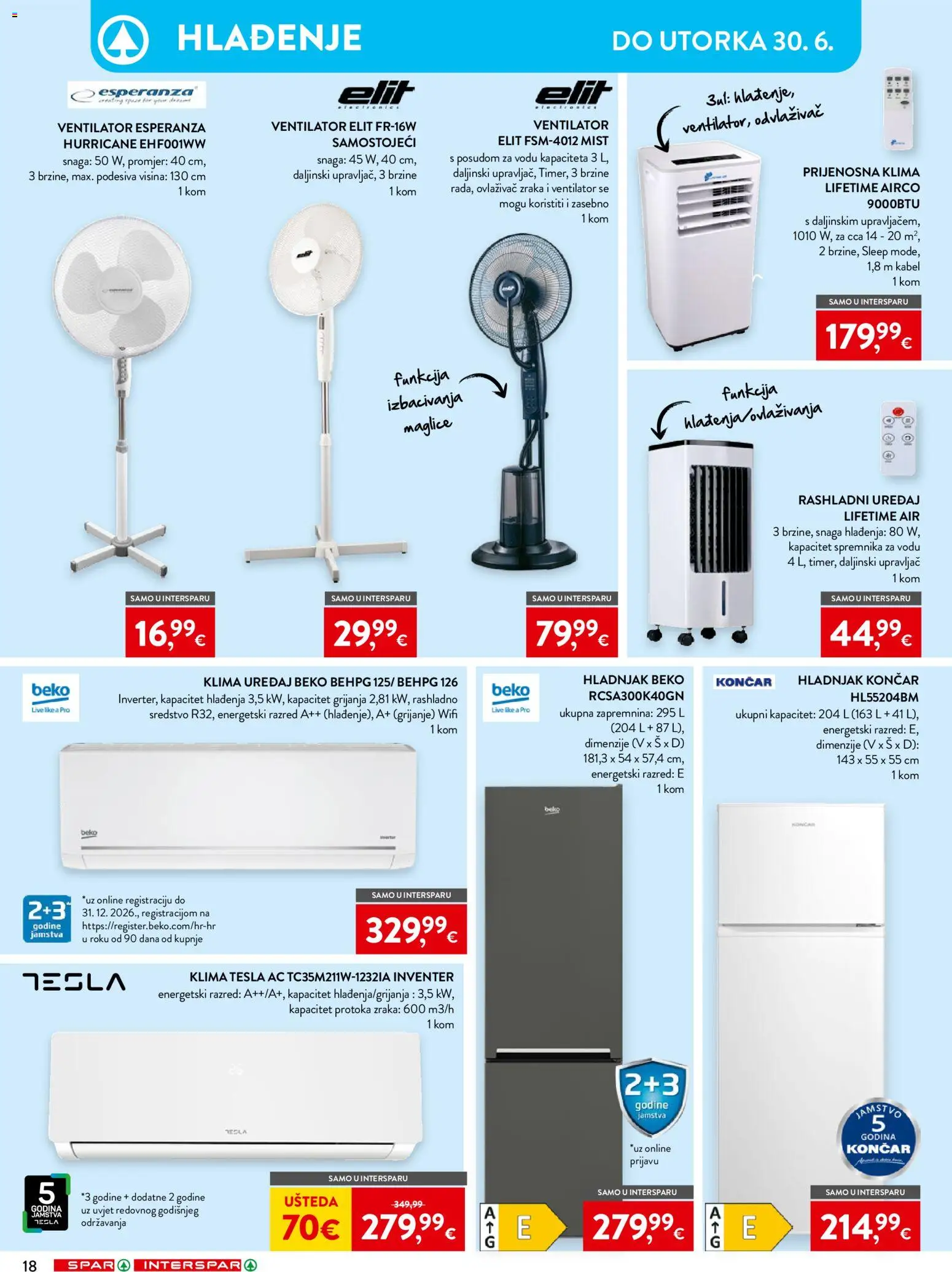 Spar katalog | vrijedi od 17.06.2026 | Stranica: 33 | Proizvodi: Ventilator, Klima uređaj, Kabel, Hladnjak