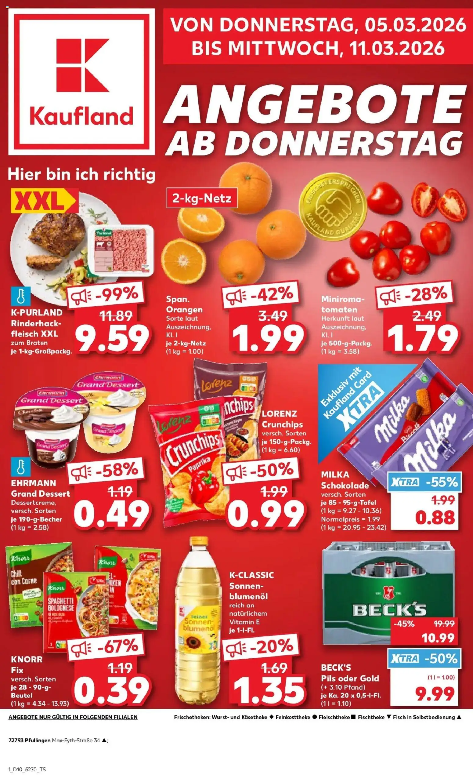 Kaufland Prospekt Pfullingen	 – gültig ab 02.03.2026 | Seite: 13 | Produkte: Knorr fix, Schokolade, Ehrmann grand dessert, Milka