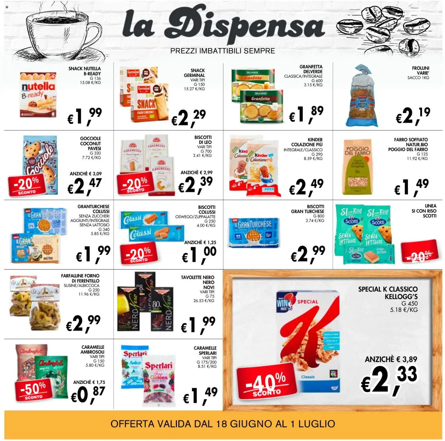 Volantino Coal del 18.06.2026 | Pagina: 16 | Prodotti: Caramelle, Biscotti, Cacao, Farro