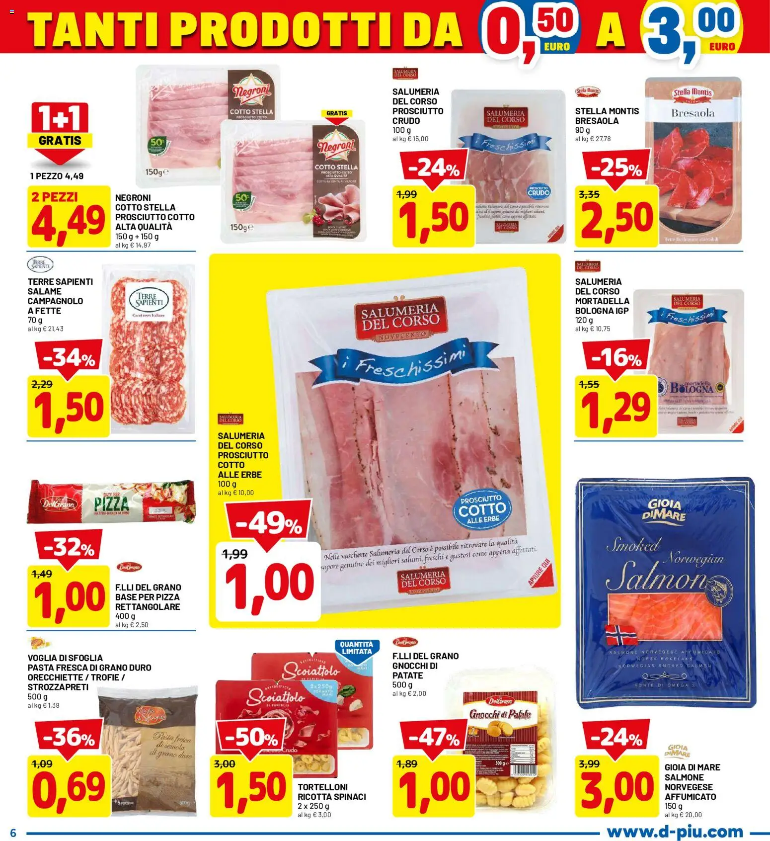 Volantino D Più del 14.05.2026 | Pagina: 6 | Prodotti: Bresaola, Patate, Mortadella, Tortelloni