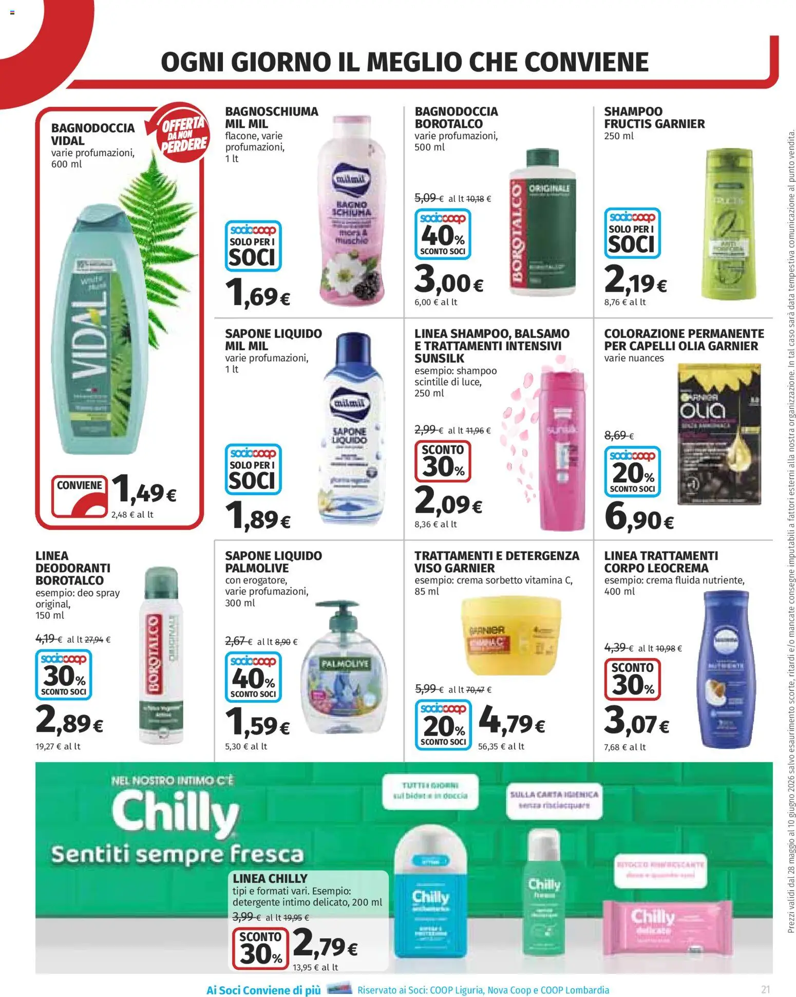 Volantino COOP del 28.05.2026 | Pagina: 21 | Prodotti: Crema, Sapone, Bagnoschiuma, Bagno