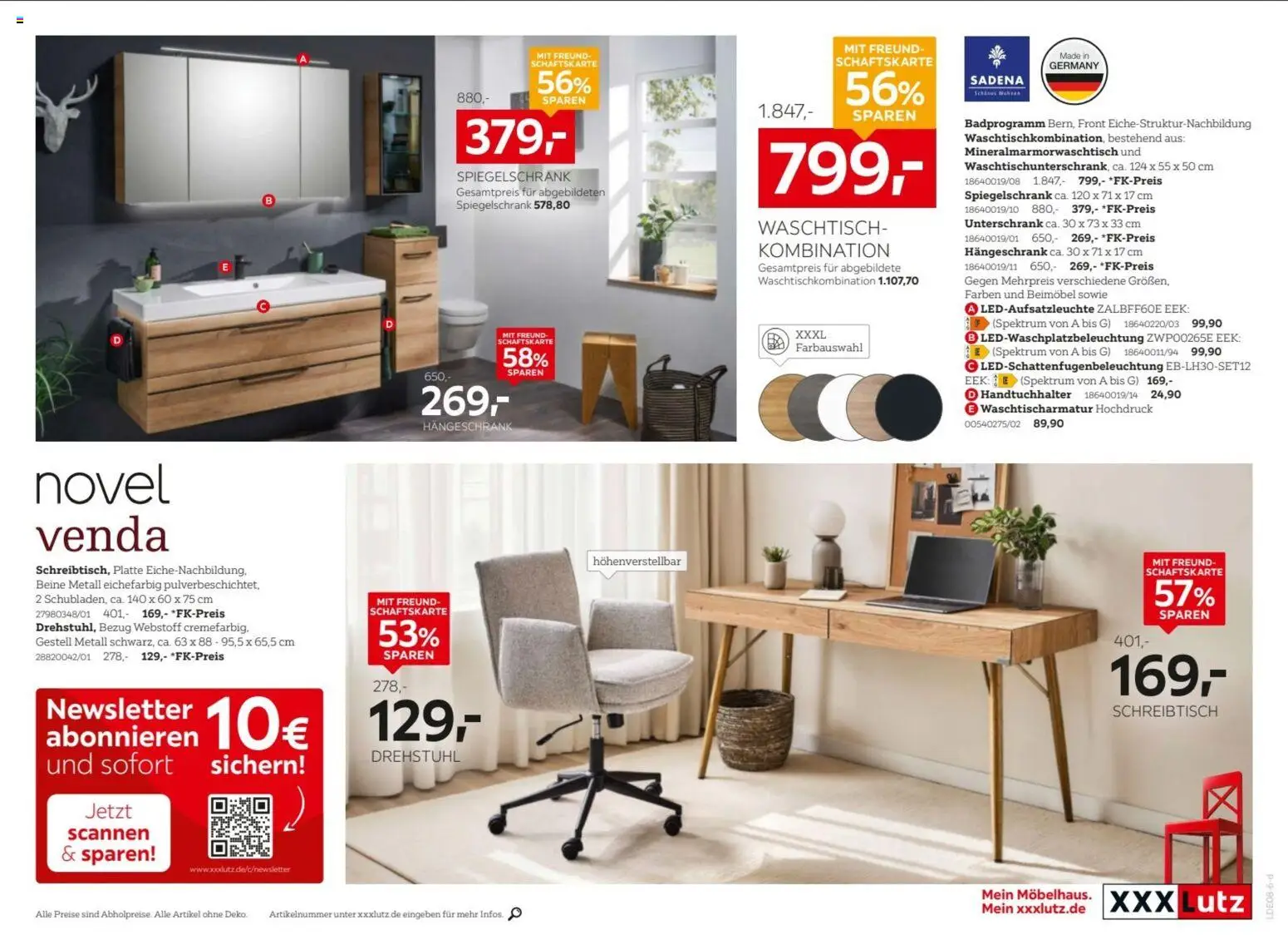 XXXLutz Nr. 1 beim Preis – gültig ab 15.08.2026 | Seite: 17 | Produkte: Handtuchhalter, Waschtisch, Spiegelschrank, Hängeschrank
