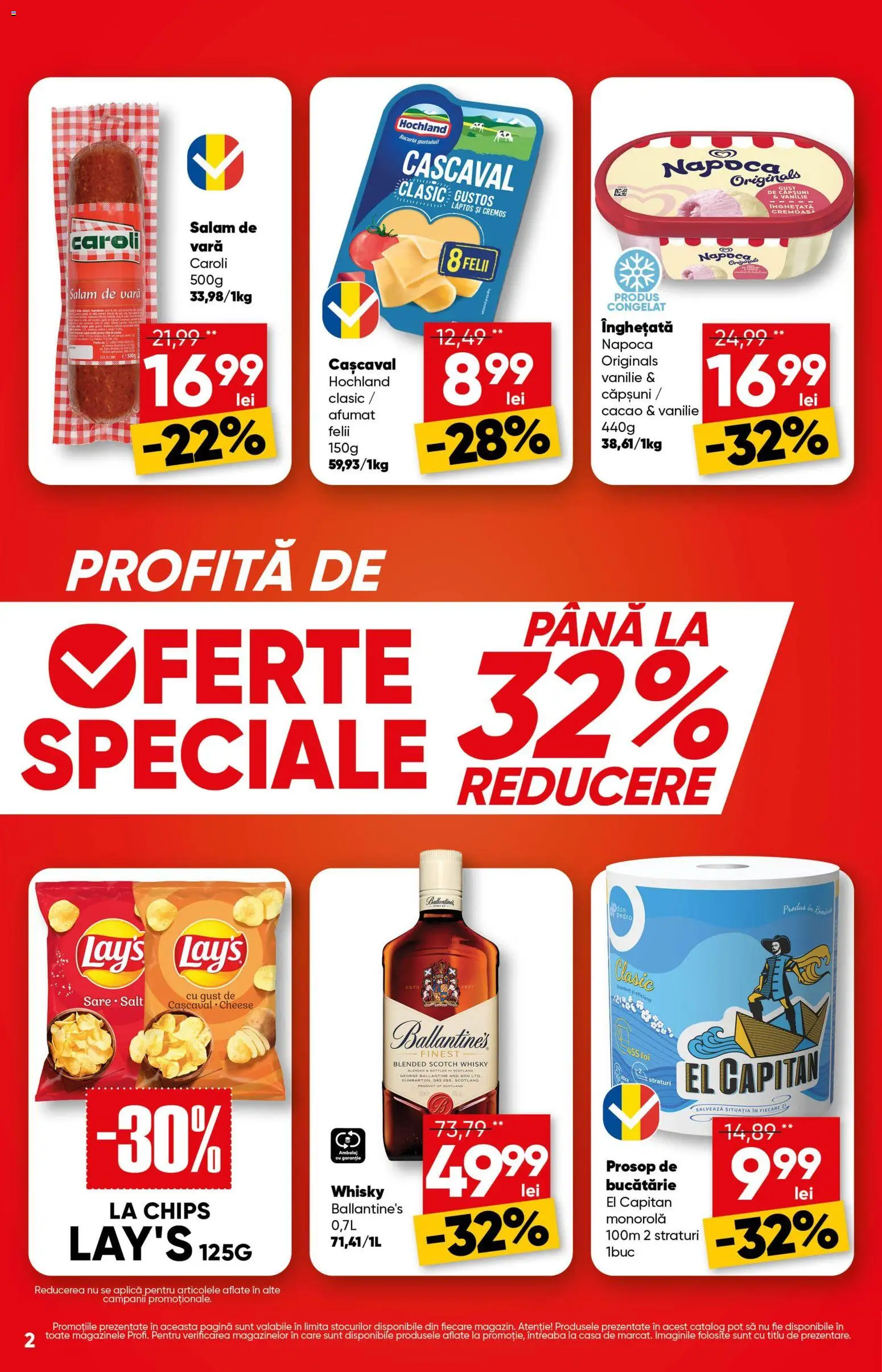 Noul catalog Profi – valabil de la 06.08.2026 | Pagină: 2 | Produse: Cașcaval, Salam, Căpșuni, Cacao