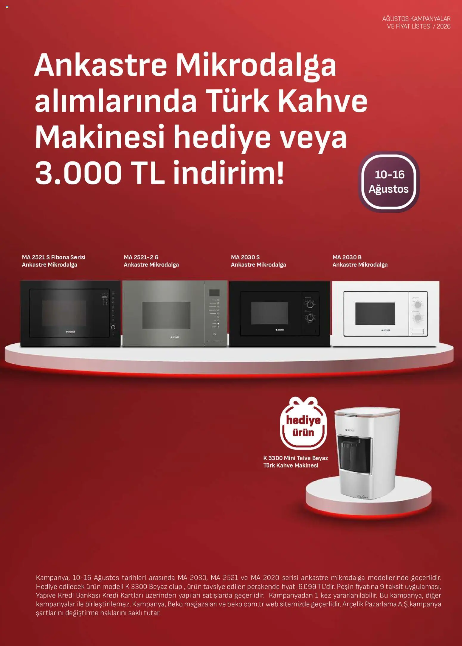 Arçelik - Ankastre Kataloğu - 10 Ağustos 2026 tarihinden itibaren geçerlidir | Sayfa: 4