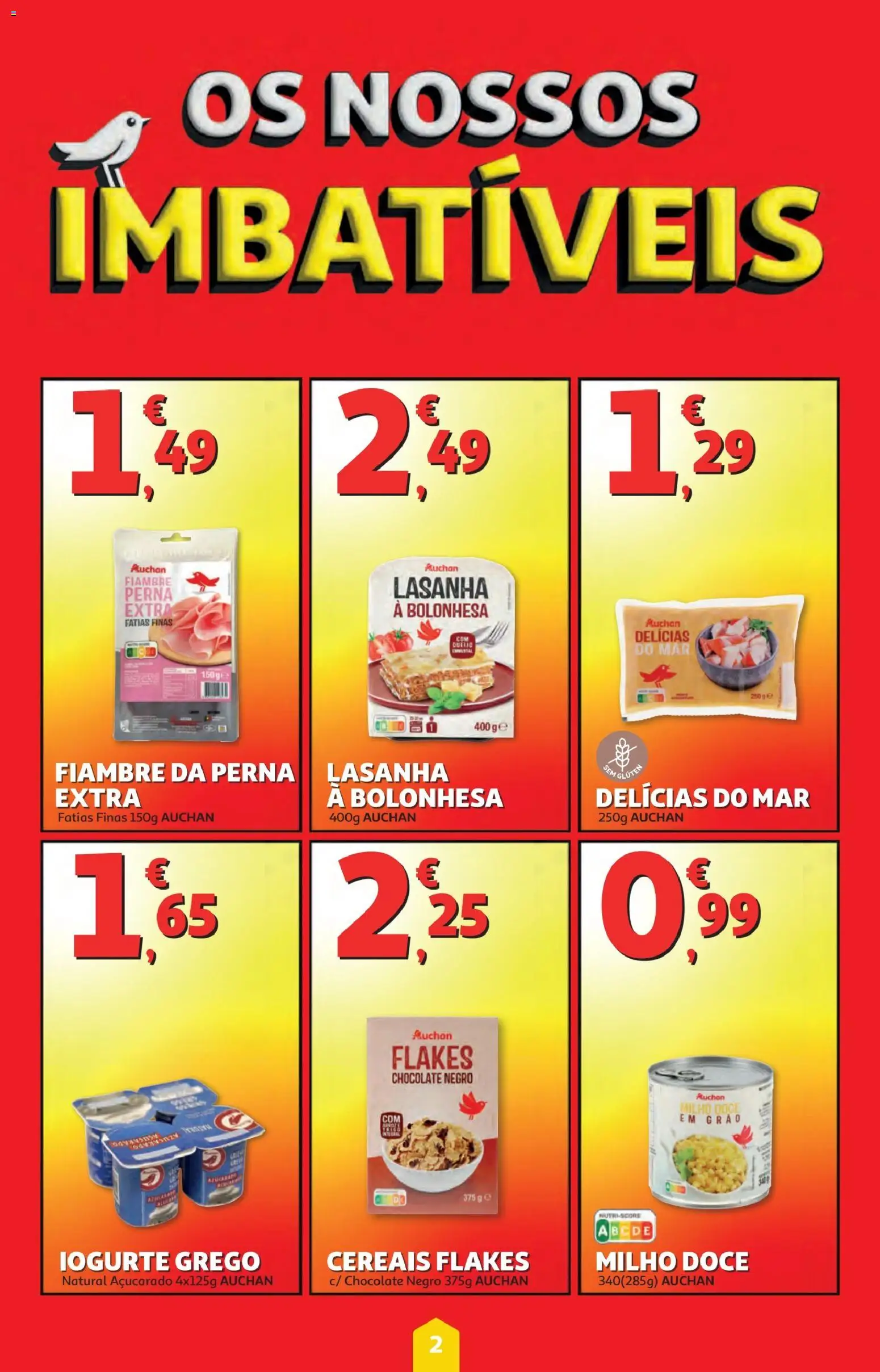Minipreço folheto │ válido de 16.04.2026 | Página: 2 | Produtos: Iogurte, Chocolate, Cereais, Milho