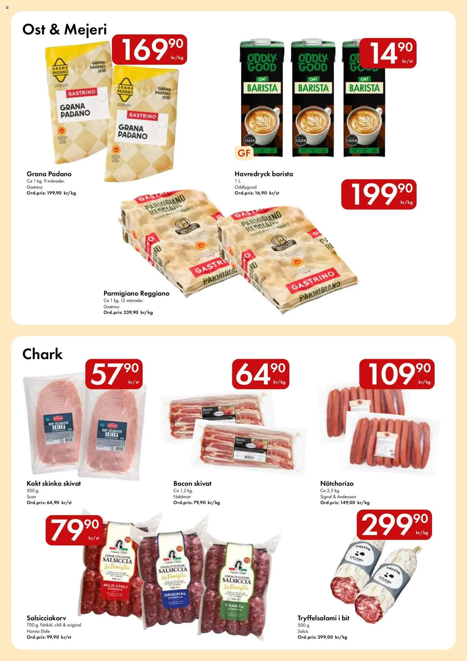 Snabbgross reklamblad aktuell från 15.06.2026 | Sida: 6 | Produkter: Bacon, Havredryck, Ost, Skinka