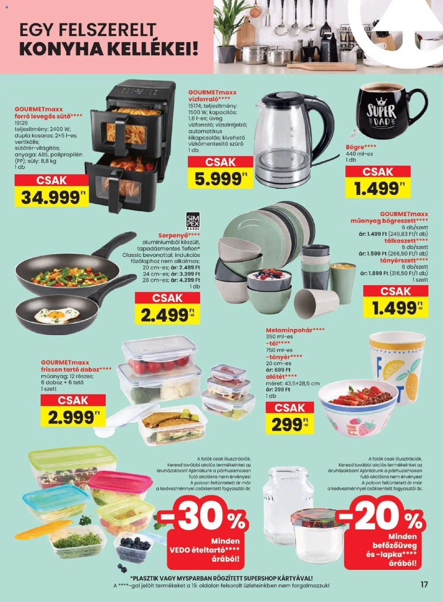 Spar akciós ujság - amely érvényes a következő dátumtól: 18.06.2026 | Oldal: 17 | Termékek: Ételtartó, Sütő, Vízforraló, Bögre