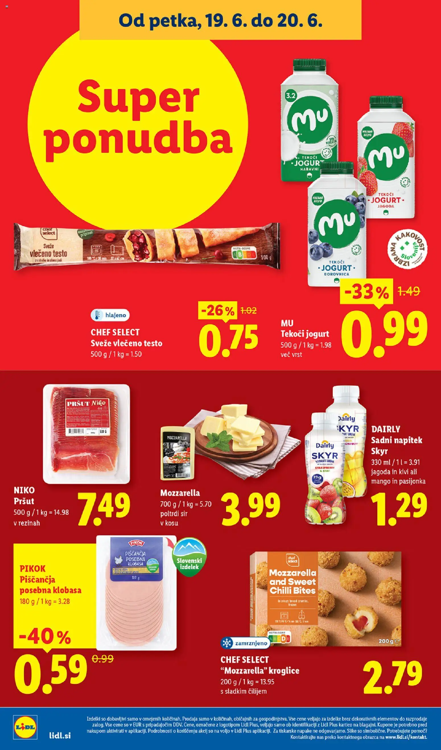 Novi Lidl katalog ponudbe – veljaven od 18.06.2026 | Stran: 40 | Izdelki: Pršut, Skyr, Jogurt, Mango