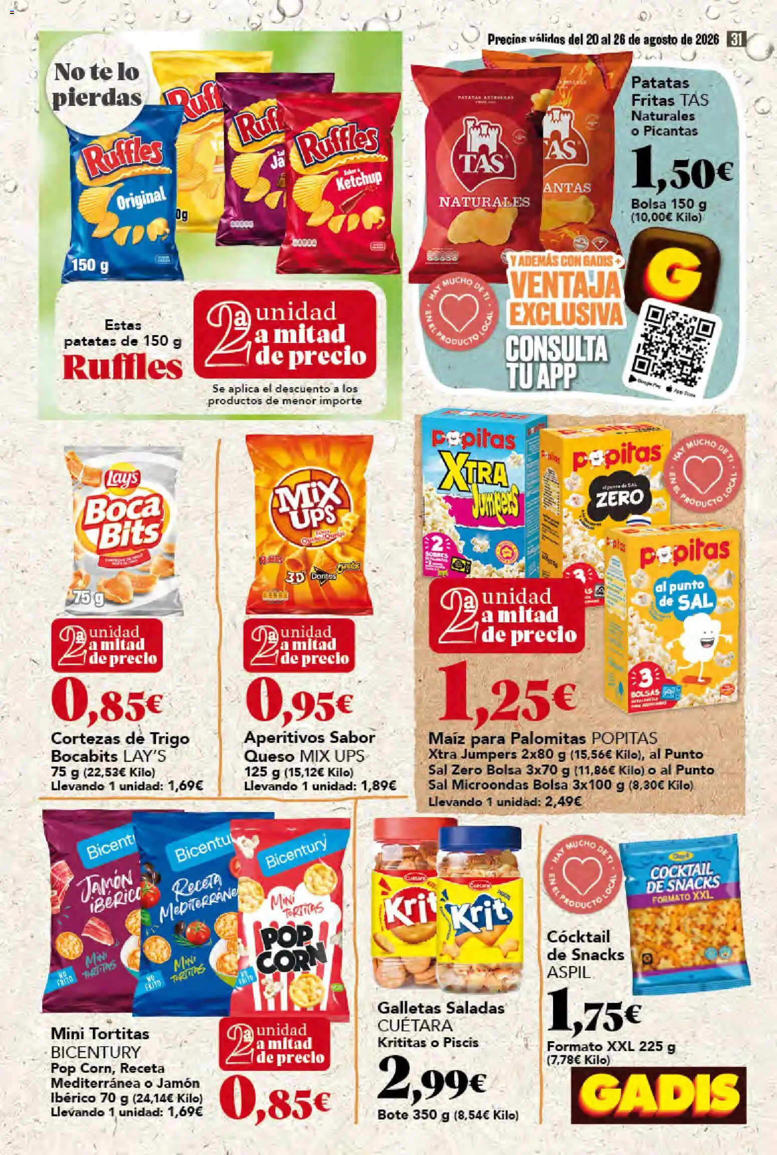 Gadis folleto │ válido desde el 20/08/2026 | Página: 31 | Productos: Snacks, Té, Galletas saladas, Patatas