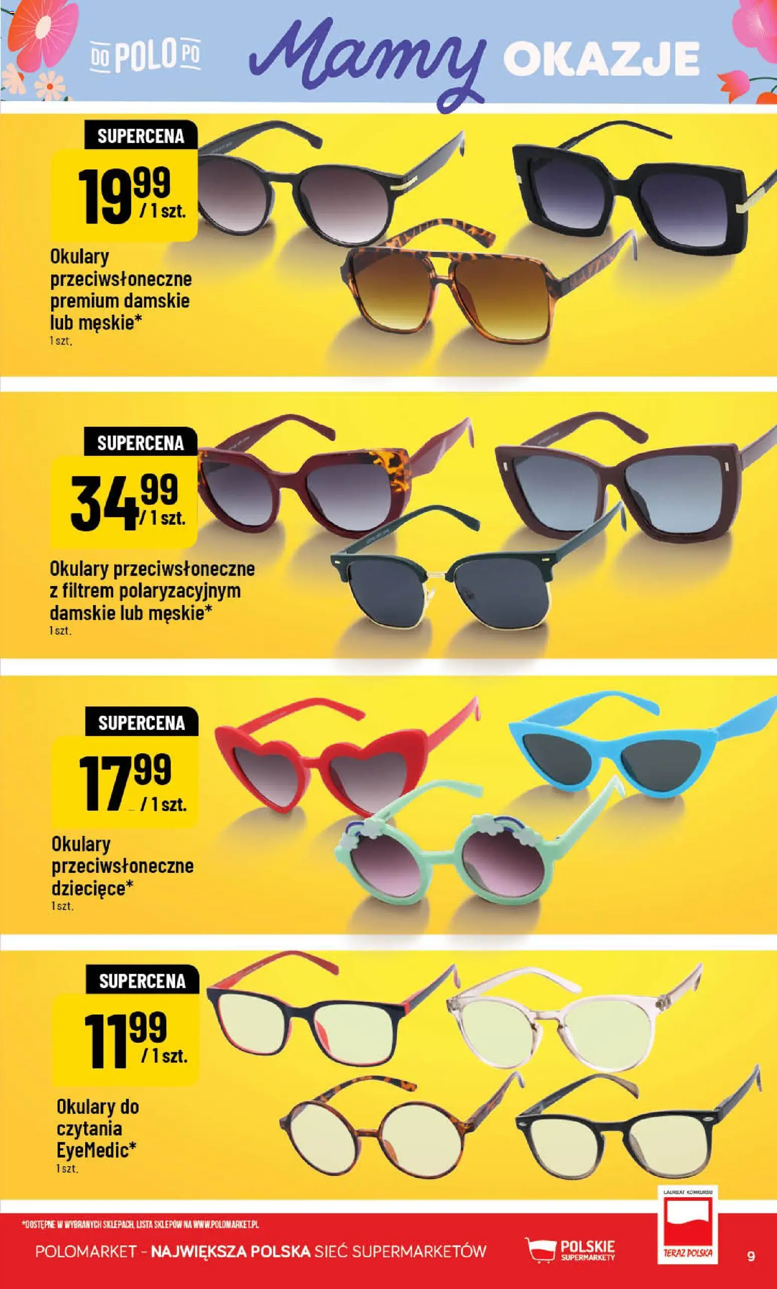 POLOmarket gazetka od 20.05.2026 | Strona: 9 | Produkty: Okulary, Okulary przeciwsłoneczne