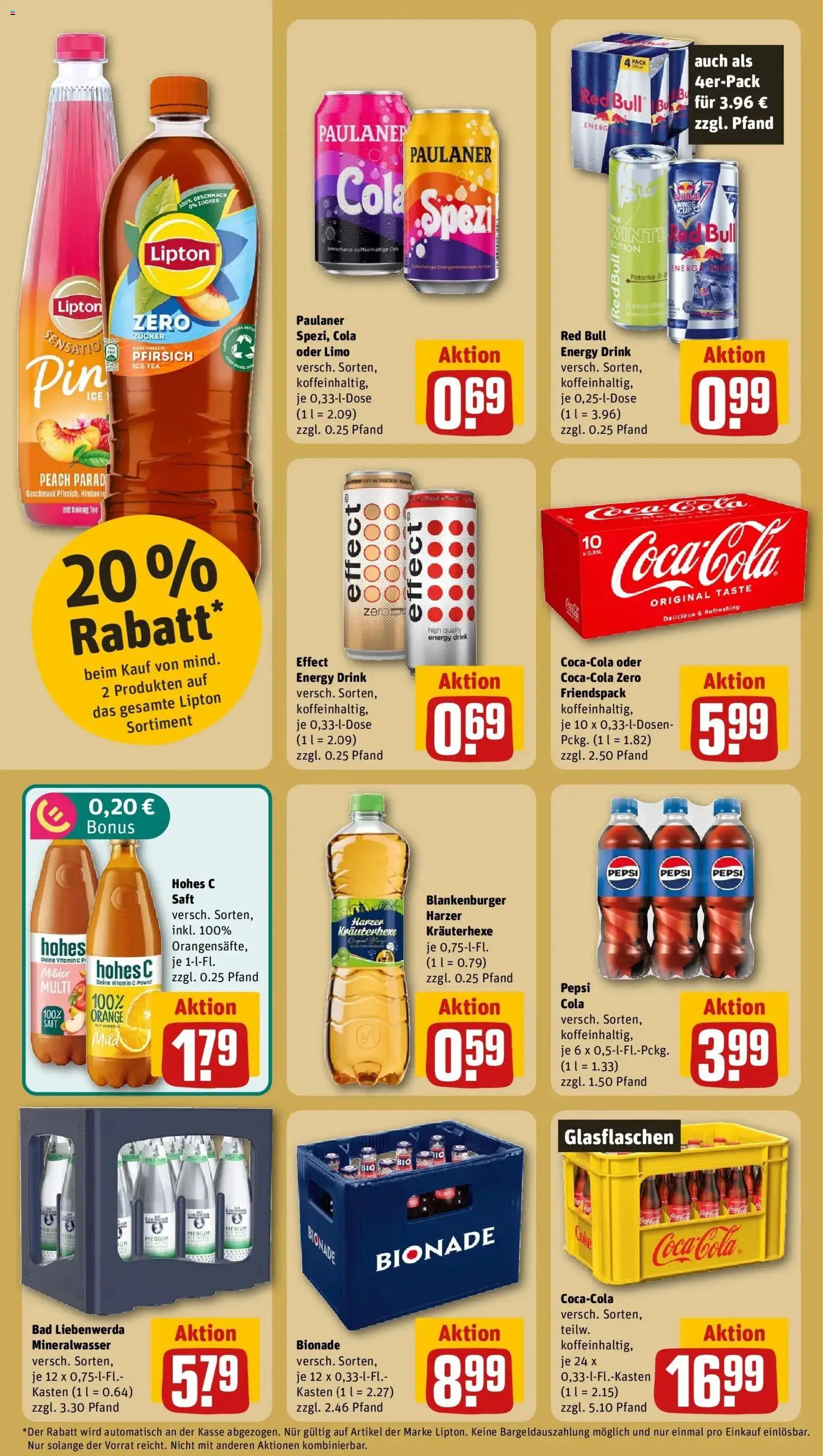 REWE Prospekt ab 19.10.2026 zum Blättern » Angebote | Seite: 16 | Produkte: Red bull, Pepsi, Himbeere, Paulaner