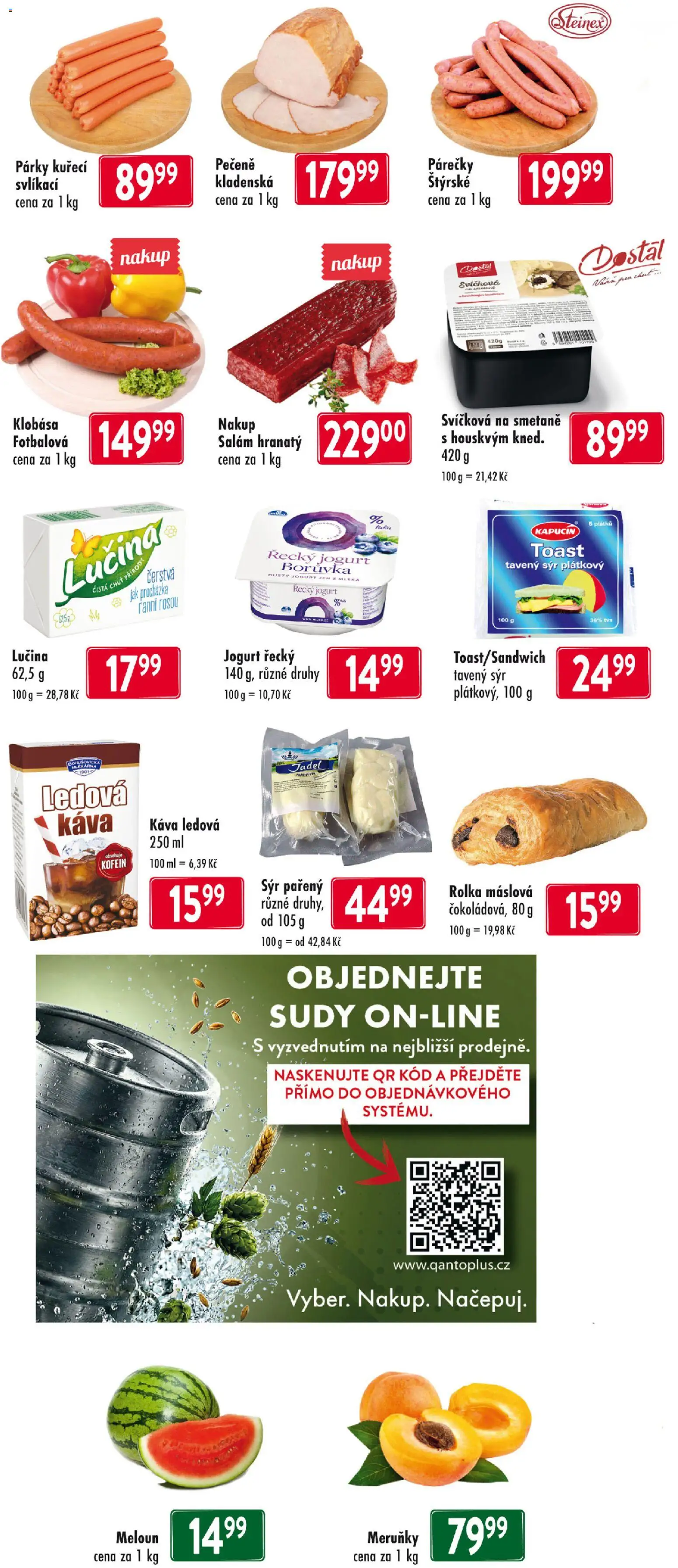 Astur & Qanto leták od 02.07.2026 | Strana: 2 | Produkty: Řecký jogurt, Meloun, Lučina, Klobása