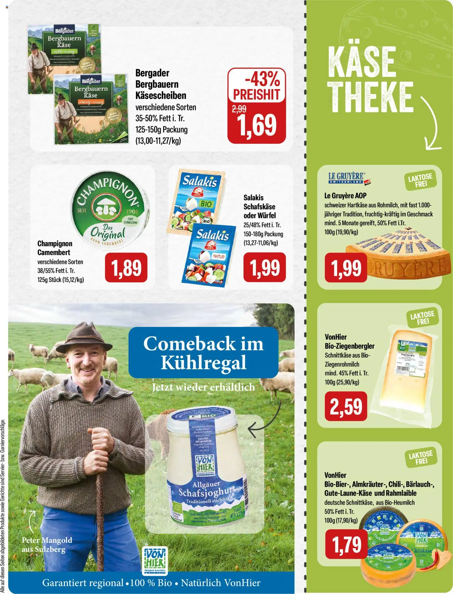 Feneberg Angebote – gültig ab 19.03.2026 | Seite: 7 | Produkte: Milch, Käse, Salakis, Schafskase