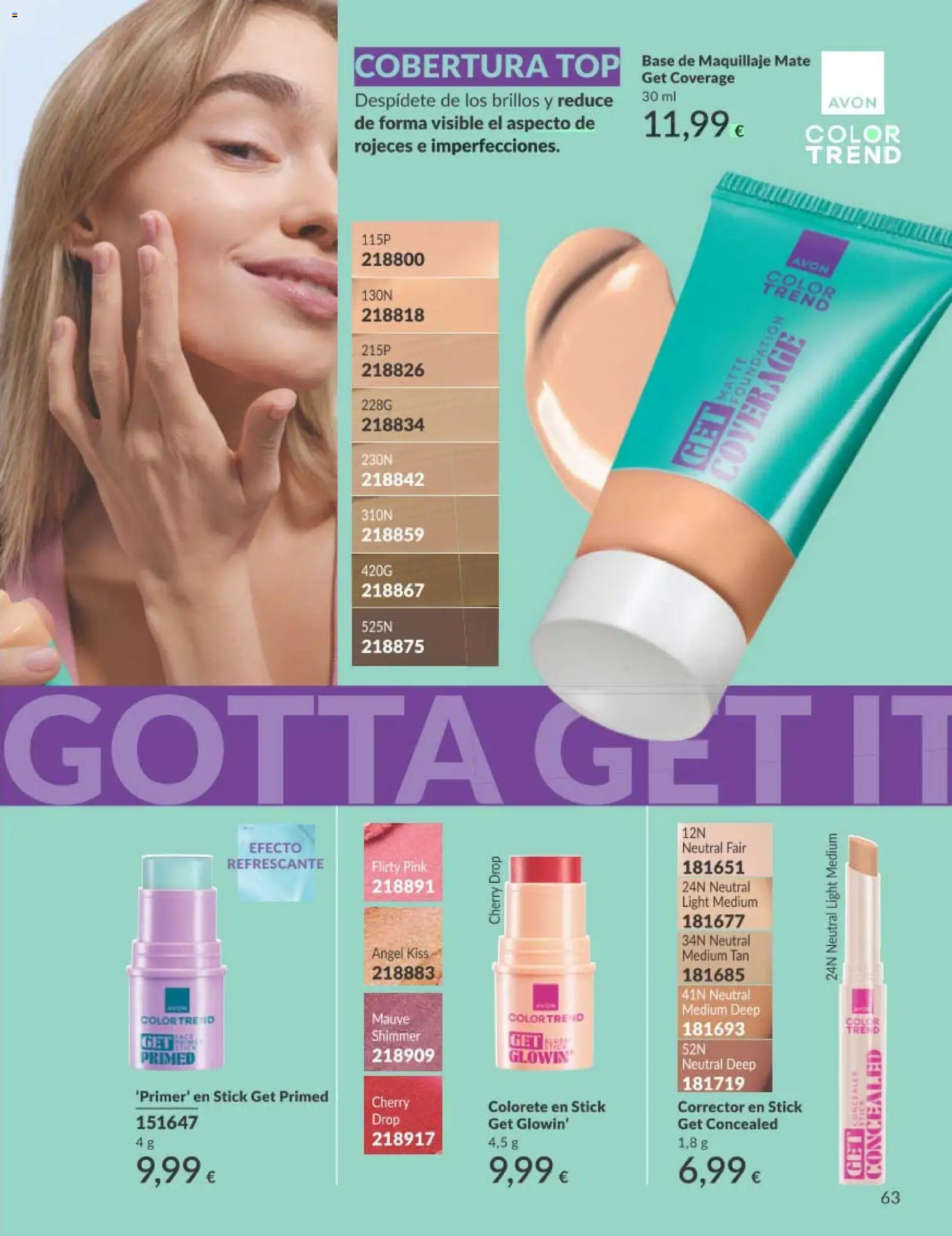 Catálogo AVON campaña 8 │ válido desde el 01/08/2026 | Página: 63 | Productos: Maquillaje, Corrector, Colorete, Base de maquillaje