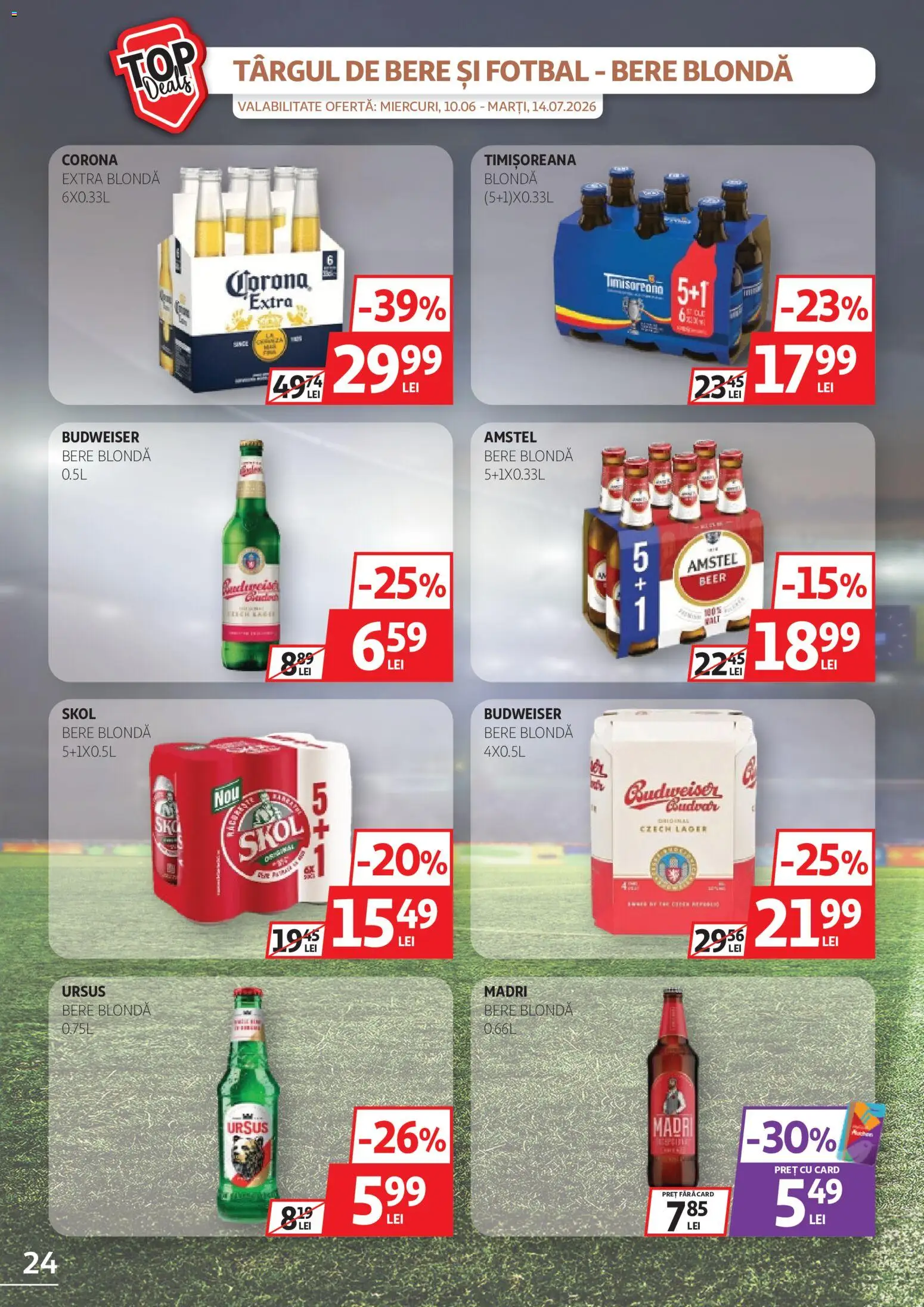 Noul catalog Auchan – valabil de la 17.06.2026 | Pagină: 24 | Produse: Bere
