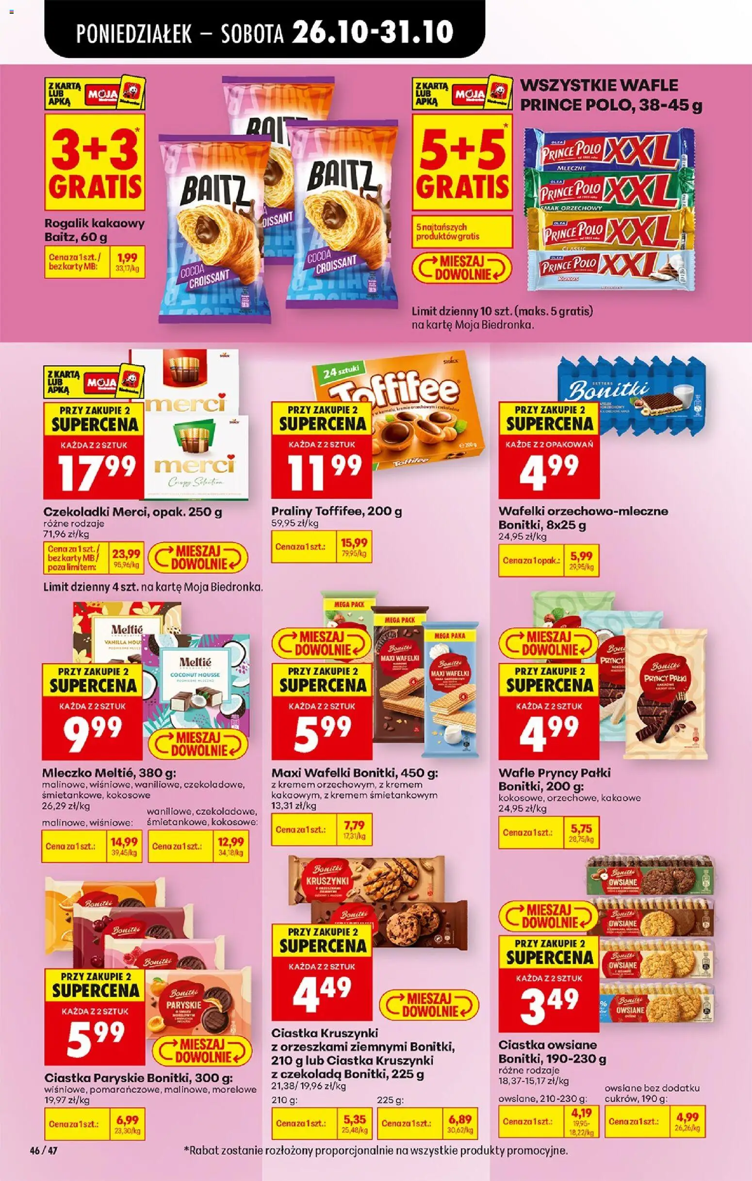 Biedronka Polsko leták - Codziennie niskie ceny od 26.10.2026 | Strana: 66 | Produkty: Toffifee, Merci, Croissant, Karty
