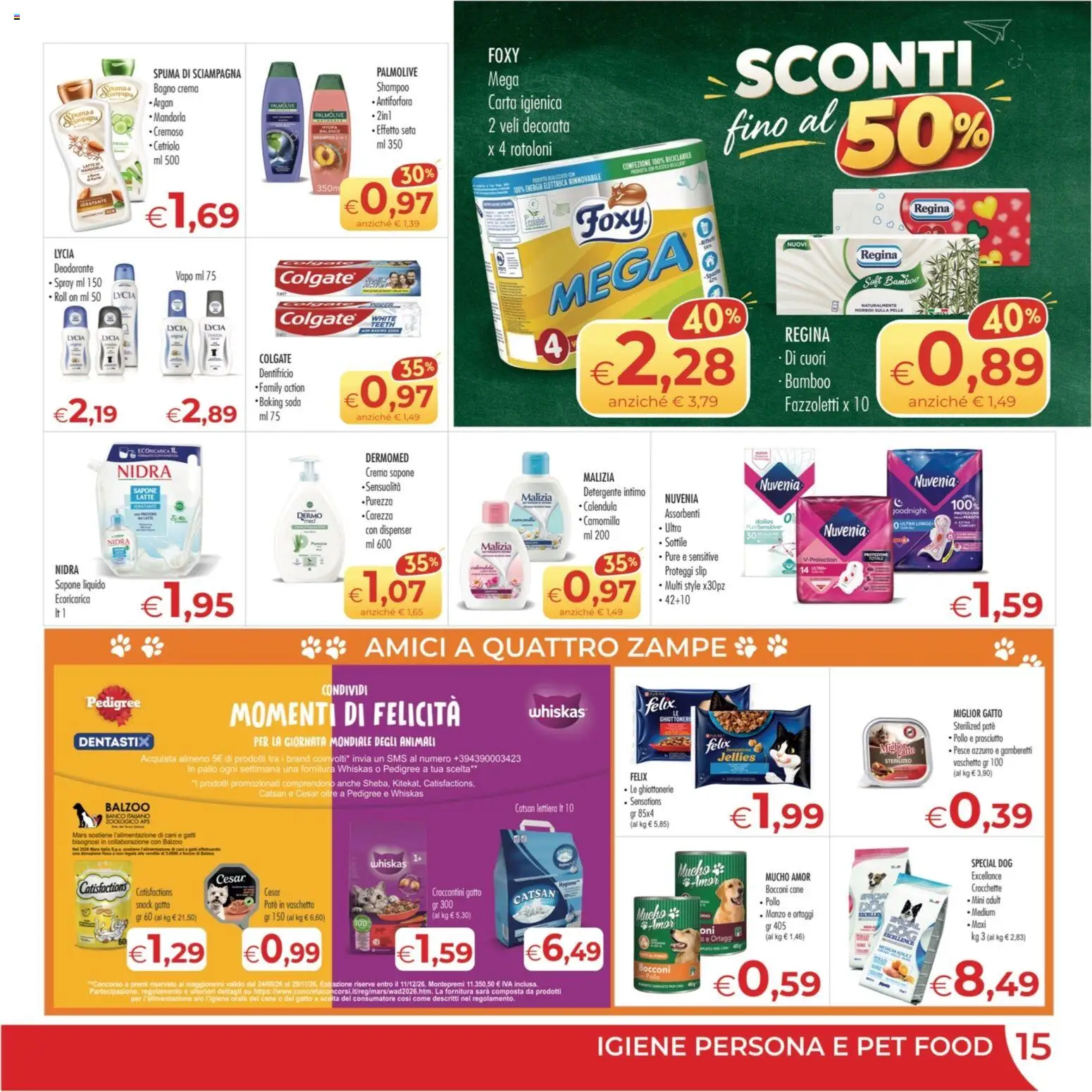 Volantino MerSi Supermercati del 23/09/2026 | Pagina: 15 | Prodotti: Crema, Deodorante, Pollo, Fazzoletti