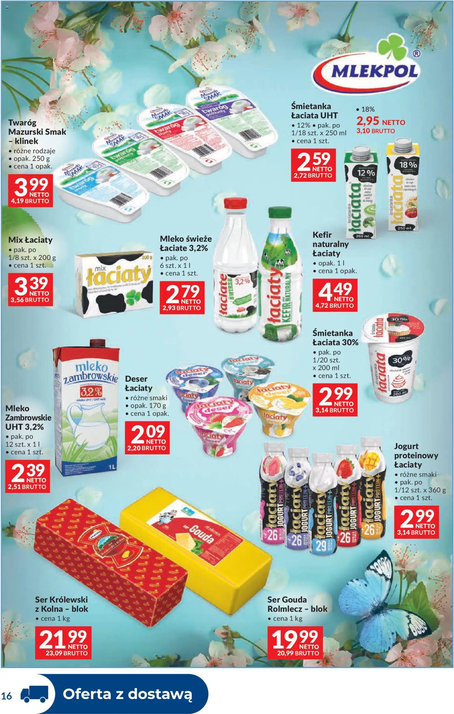 Makro gazetka - Dystrybucja do sklepów od 04.08.2026 | Strona: 16 | Produkty: Kefir naturalny, Mleko, Ser, Jogurt
