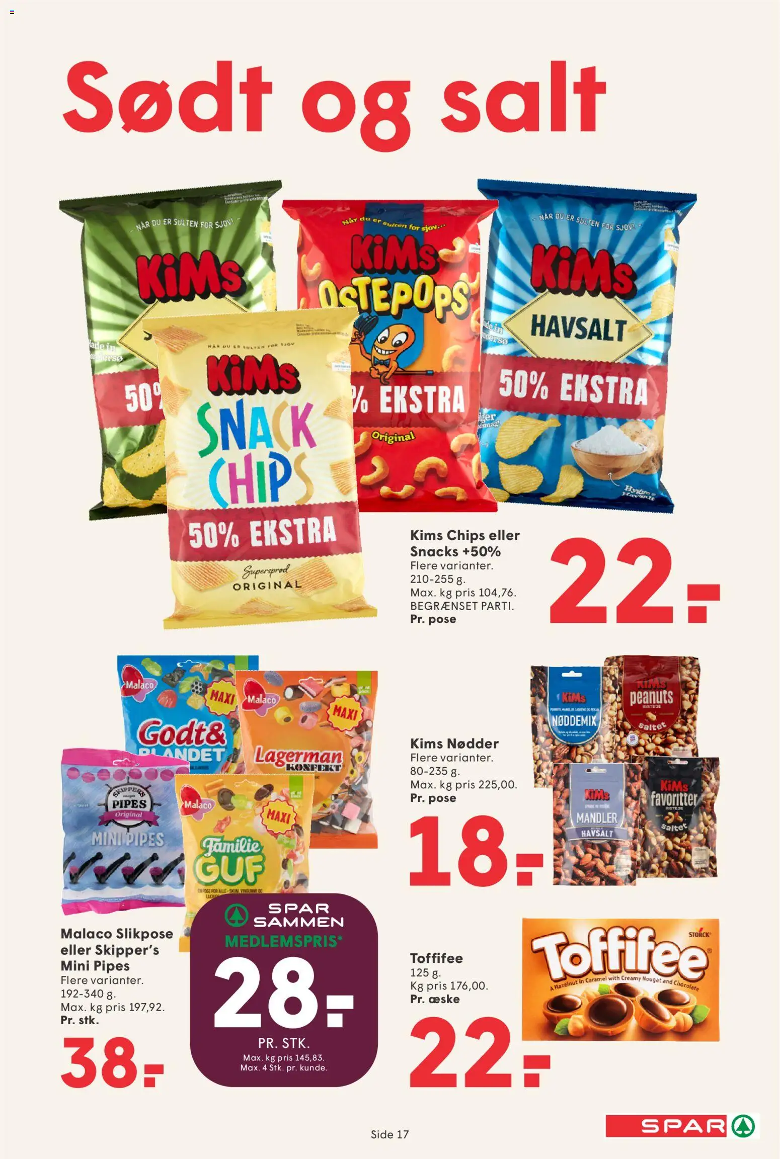 Spar tilbudsavis – gyldig fra 21/08/2026 | Side: 19 | Produkter: Chips, Nødder, Mandler, Salt