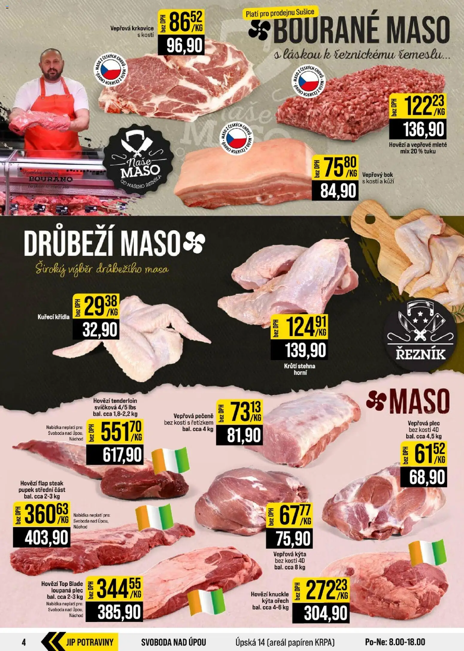 Jip leták - Cash & Carry od 28.10.2026 | Strana: 4 | Produkty: Kuřecí Křídla, Vepřová plec bez kosti, Vepřová plec, Vepřová krkovice