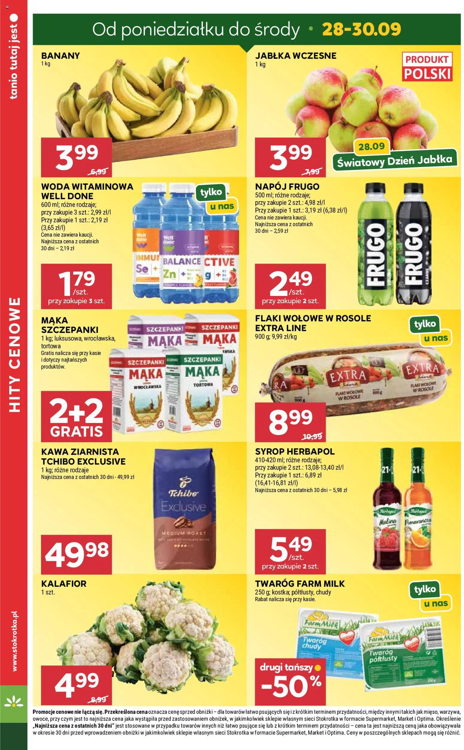 Stokrotka gazetka - Market od 24.09.2026 | Strona: 4 | Produkty: Syrop, Twaróg chudy, Tchibo exclusive, Flaki wołowe
