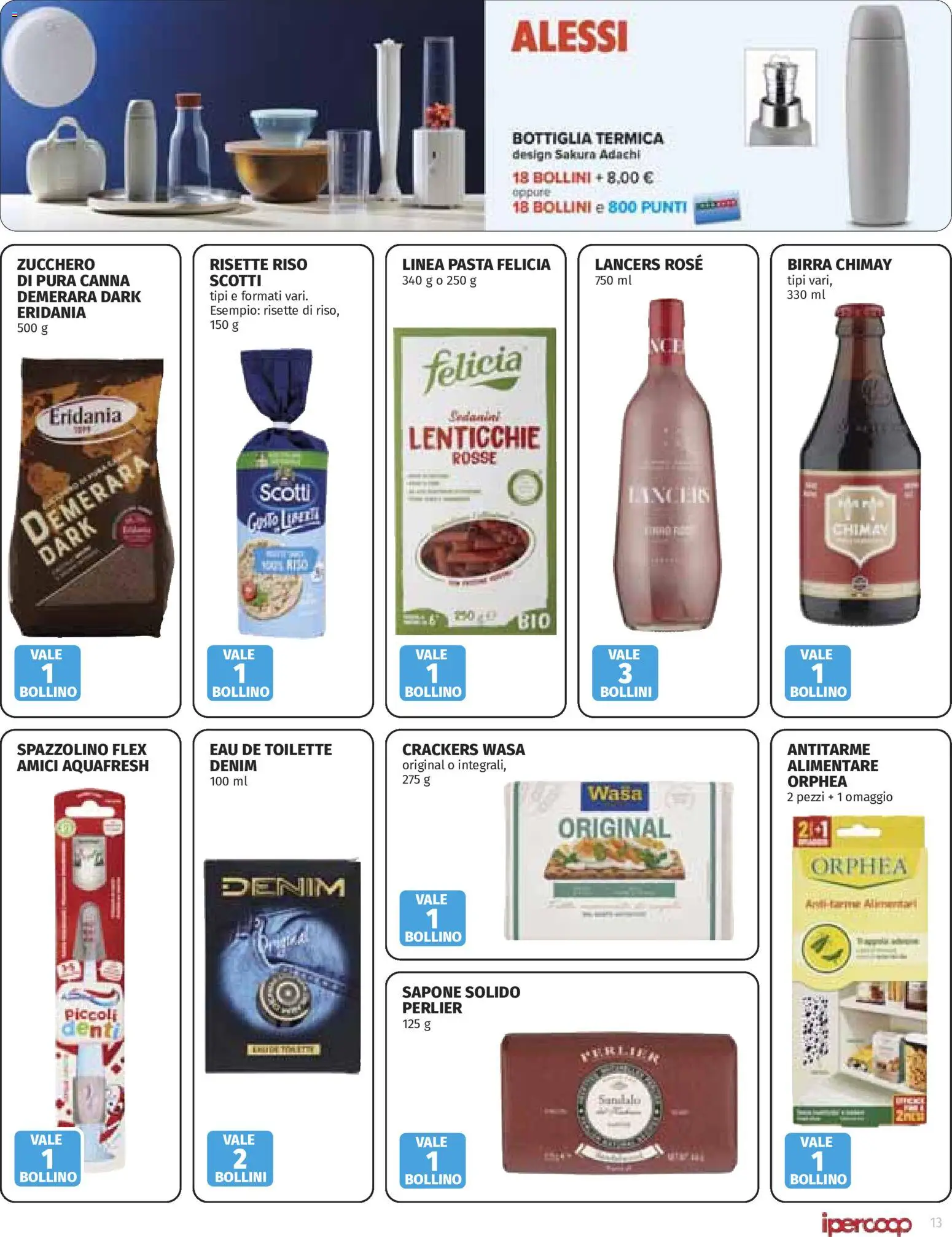 Volantino Ipercoop del 01/10/2026 | Pagina: 13 | Prodotti: Lenticchie rosse, Zucchero, Pasta, Crackers