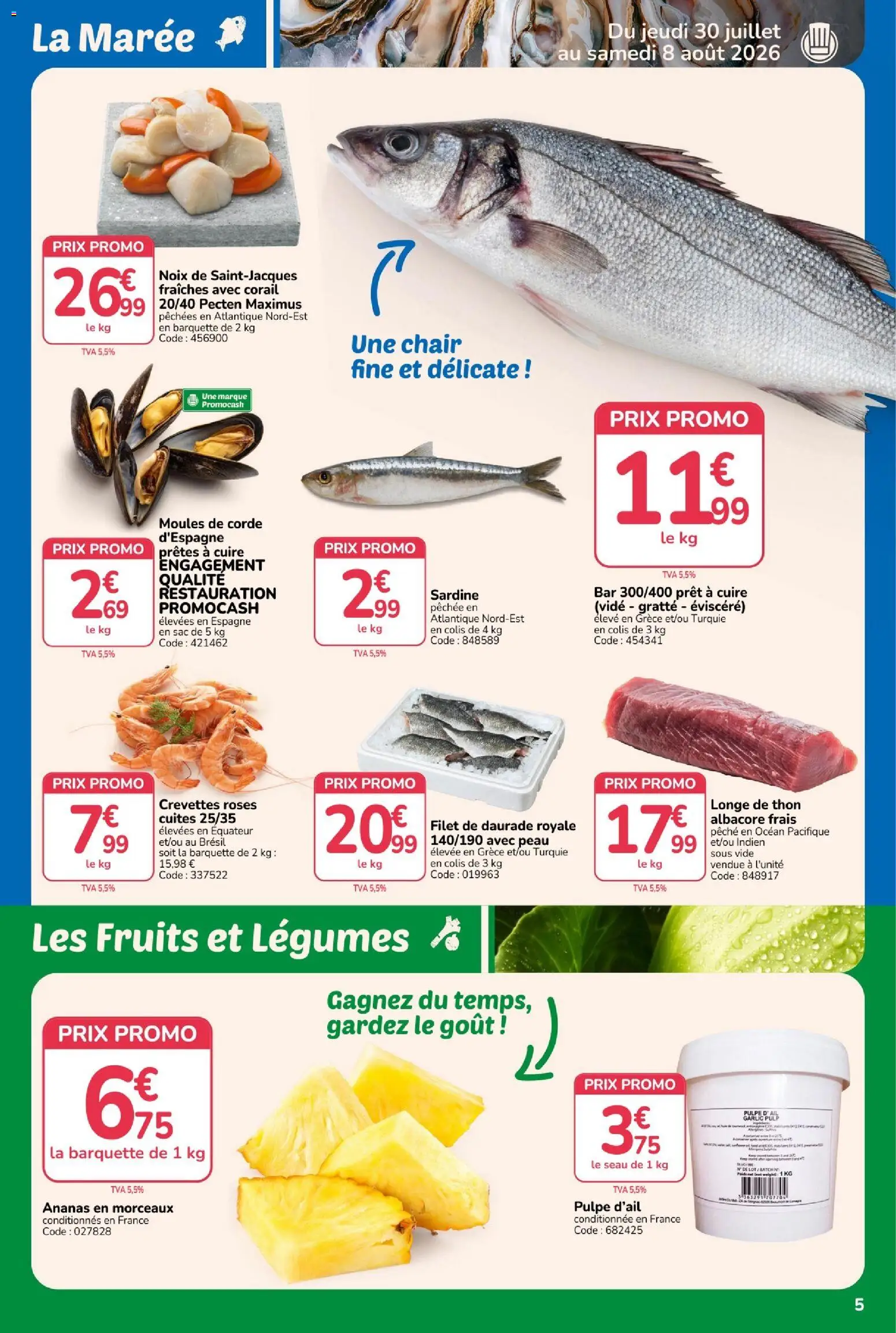 {H1} | Page: 5 | Produits: Sac, Sardine, Daurade, Ananas