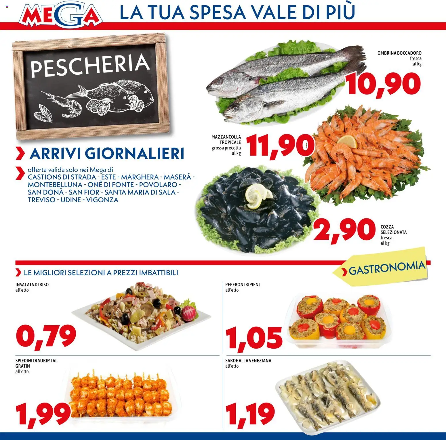 Volantino Mega del 28.05.2026 | Pagina: 2 | Prodotti: Riso, Surimi, Insalata, Insalata di riso