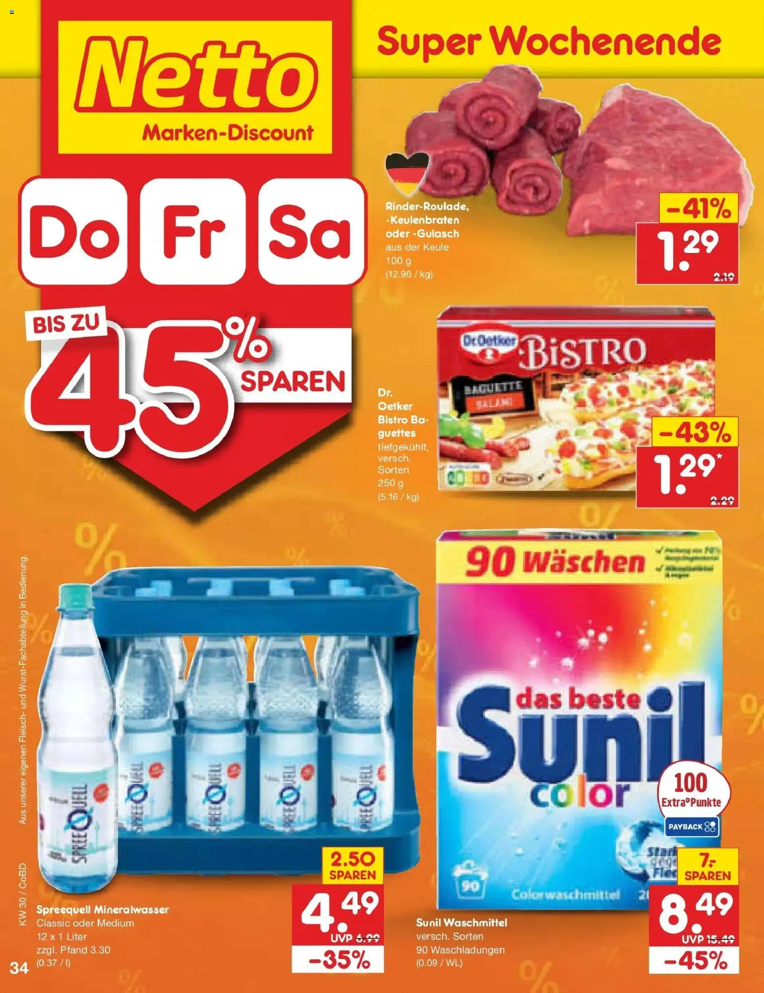 Netto Marken-Discount Prospekt Delitzsch – gültig ab 20.07.2026 | Seite: 58 | Produkte: Baguette, Mineralwasser, Waschmittel, Fleisch
