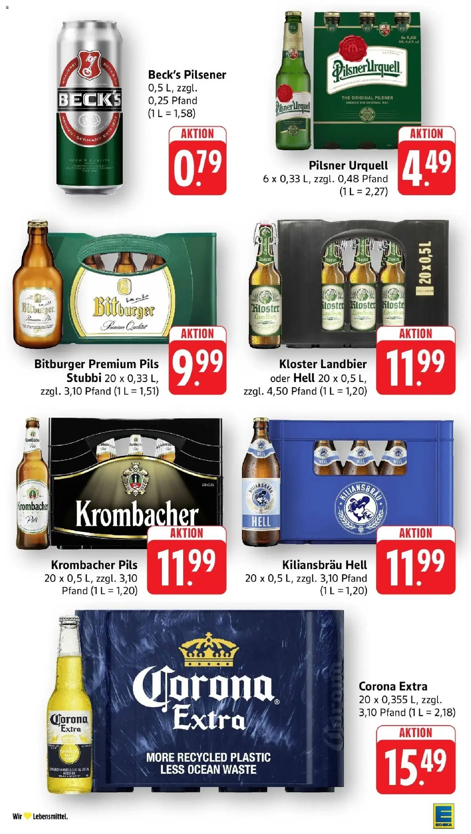 Edeka Prospekt Vaihingen-Kleinglattbach (ab 19.10.2026) » Angebote Online | Seite: 45 | Produkte: Bitburger, Pils, Pilsner urquell, Krombacher