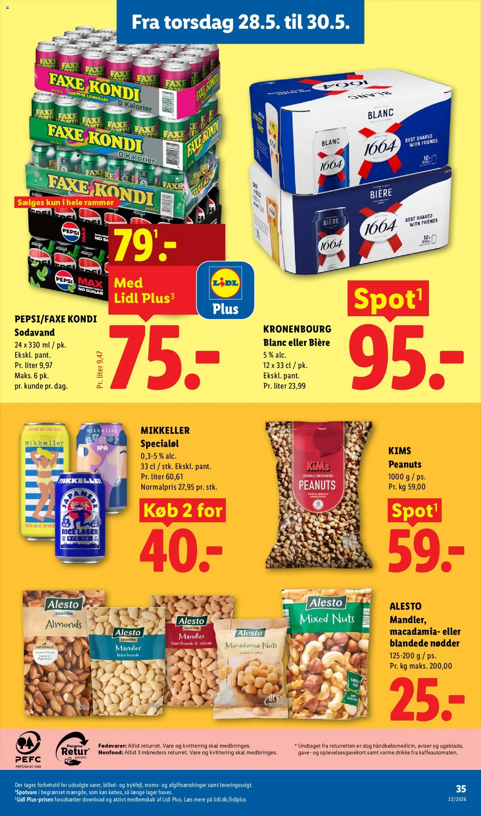 Lidl tilbudsavis – gyldig fra 28.05.2026 | Side: 5 | Produkter: Sodavand, Mandler, Faxe Kondi, Søm