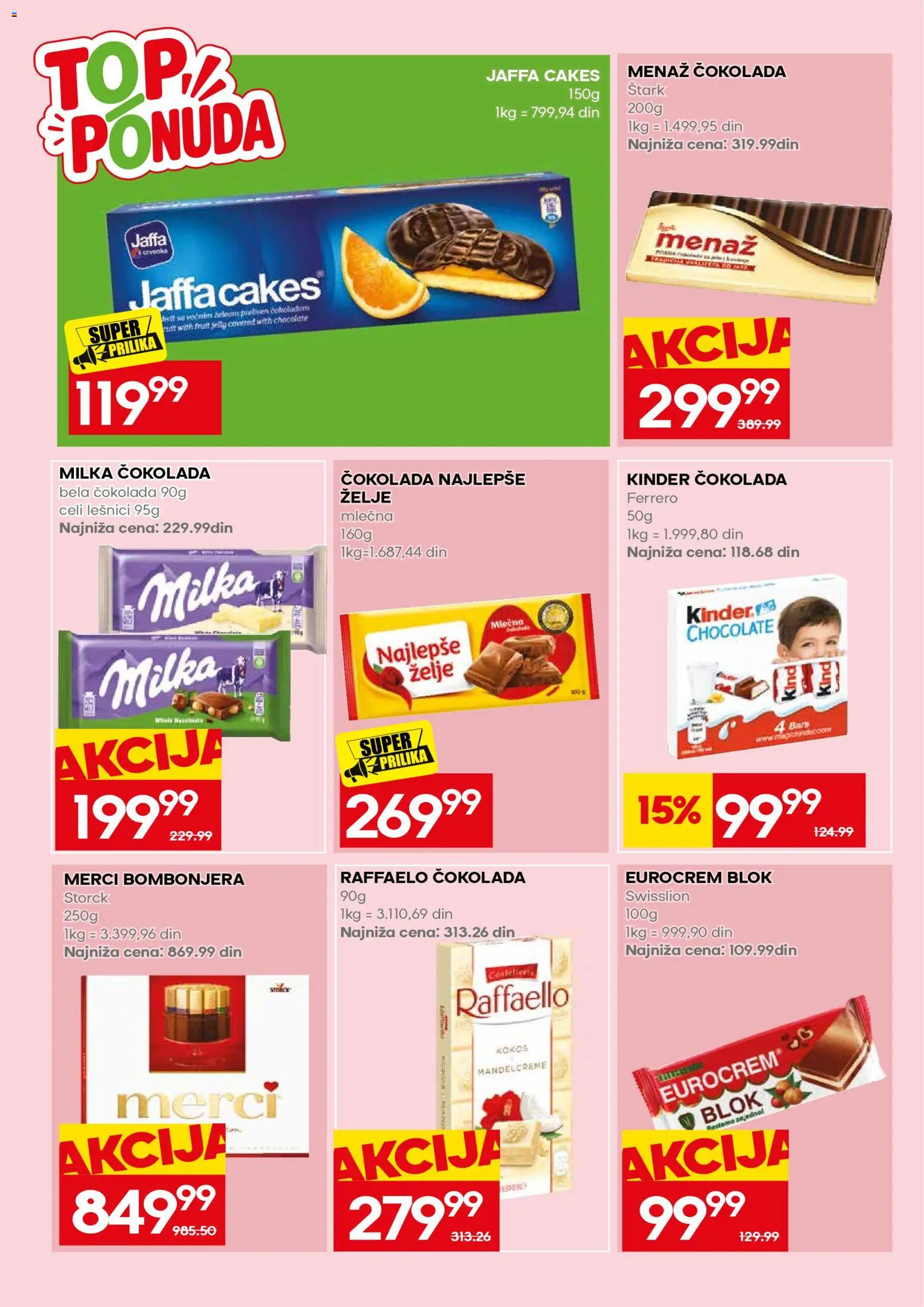 Mercator katalog - važi od 31.08.2026 | Strana: 38 | Proizvode: Raffaello, Bombonjera, Bela čokolada, Čokolada