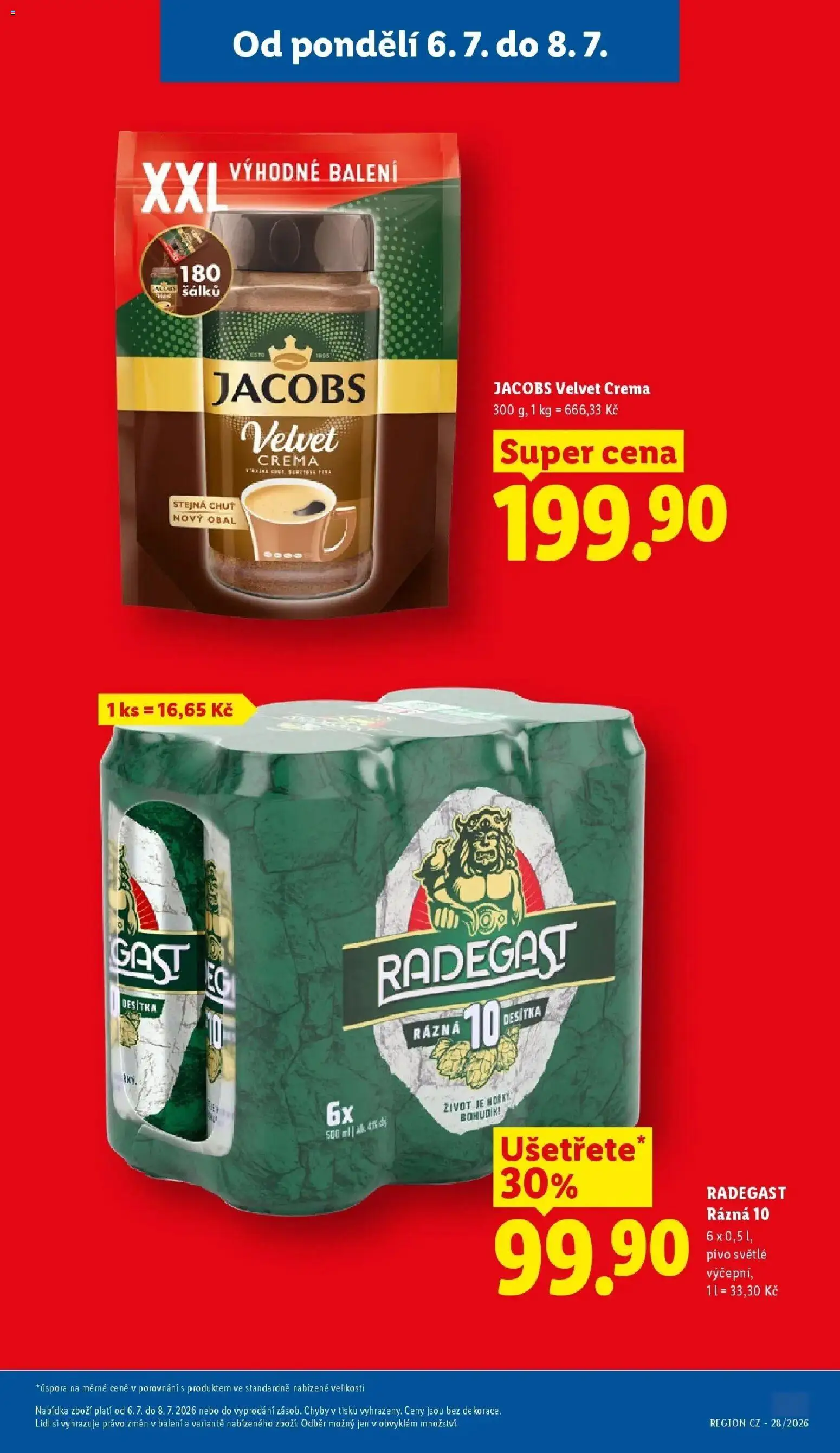 Lidl aktuální leták od 06.07.2026 | Strana: 5 | Produkty: Pivo, Radegast Rázna 10, Radegast, Crema