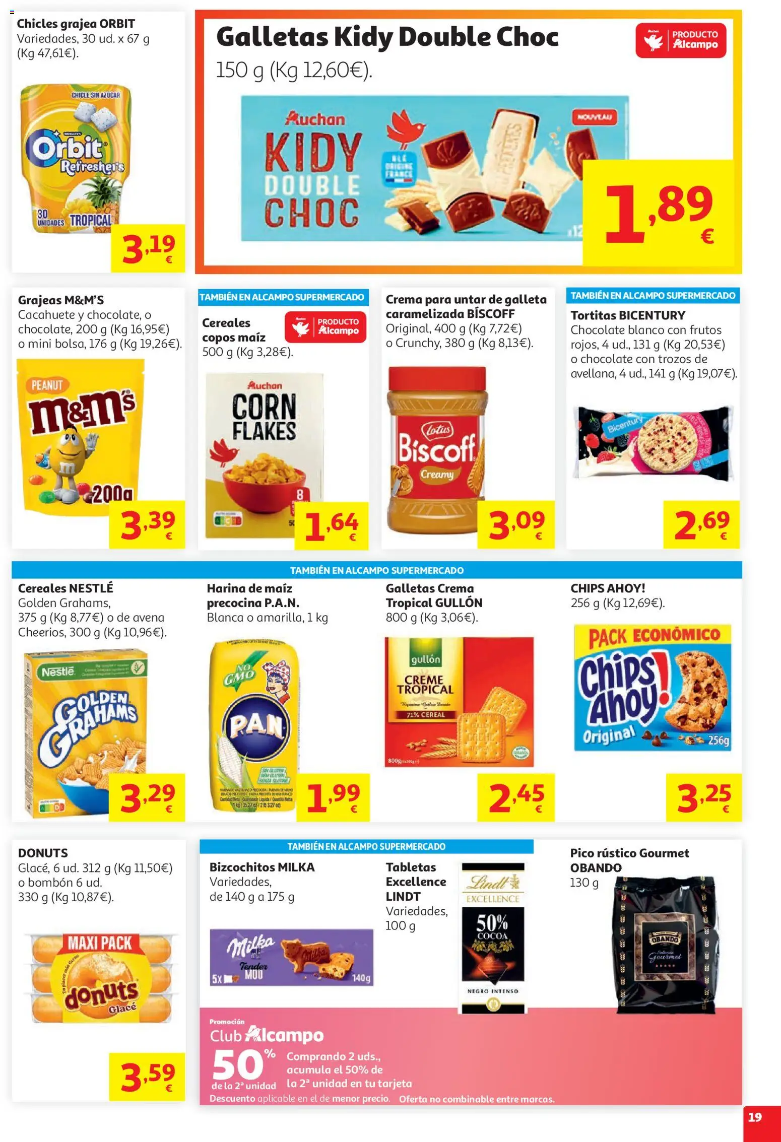 Alcampo HG Unico │ válido desde el 05.05.2026 | Página: 19 | Productos: Chocolate, Κεραία, Crema, Donuts
