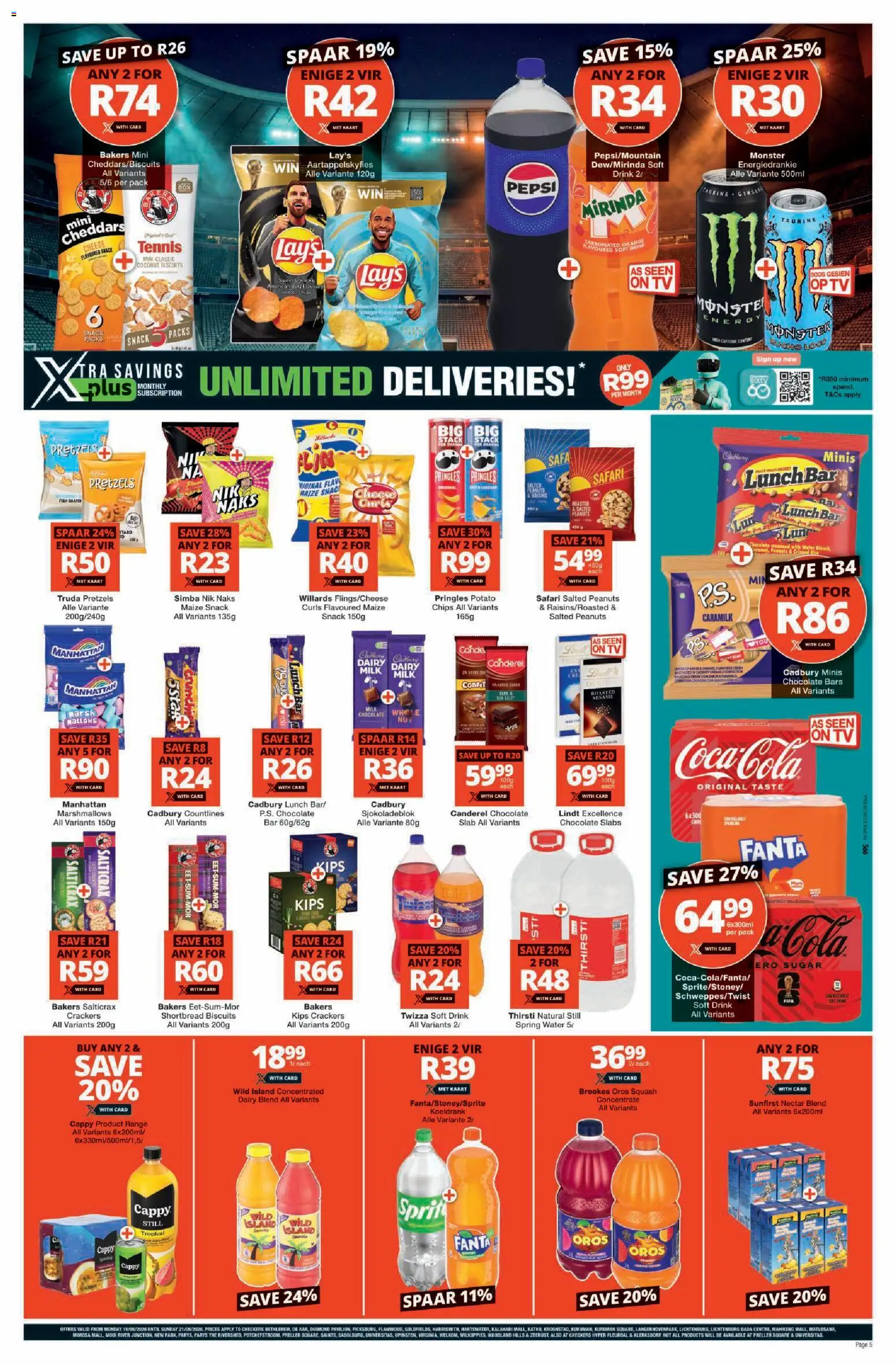 New Checkers catalogue – valid from 15.06.2026 | Page: 5 | Products: TV, Milk, Cheese, Peanuts