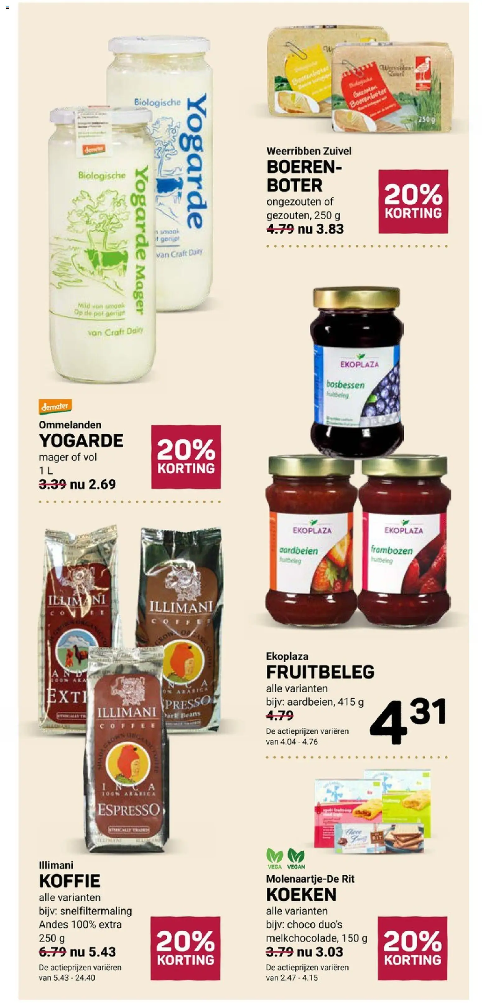 {H1} | Pagina: 2 | Producten: Zuivel, Boter, Koffie, Frambozen